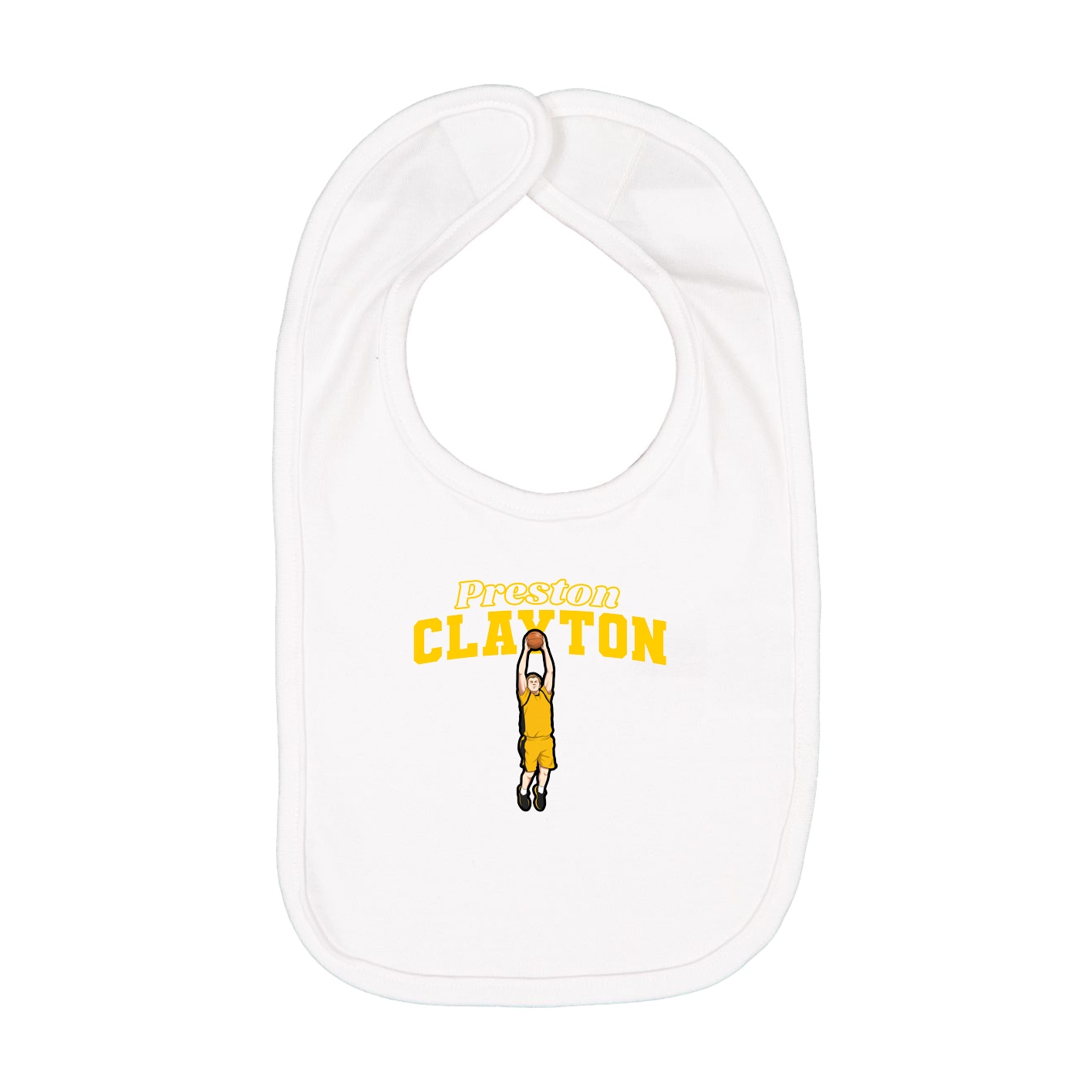 Infant Bib — Name Arch in White