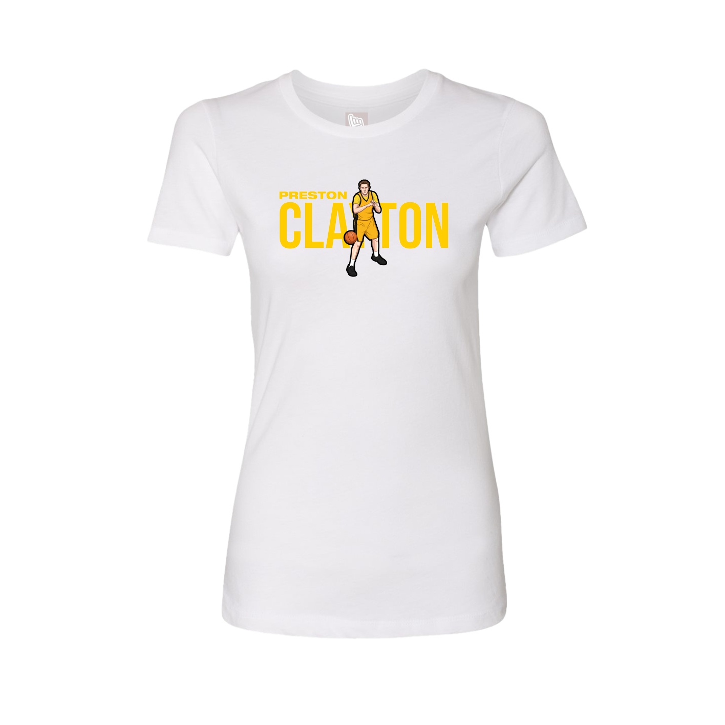 Fitted Women's Tee — Player Name in White