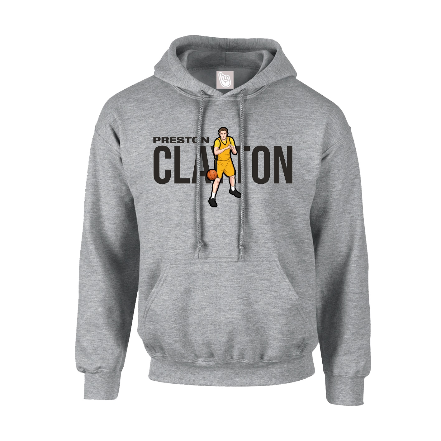 Hoodie — Player Name in Grey