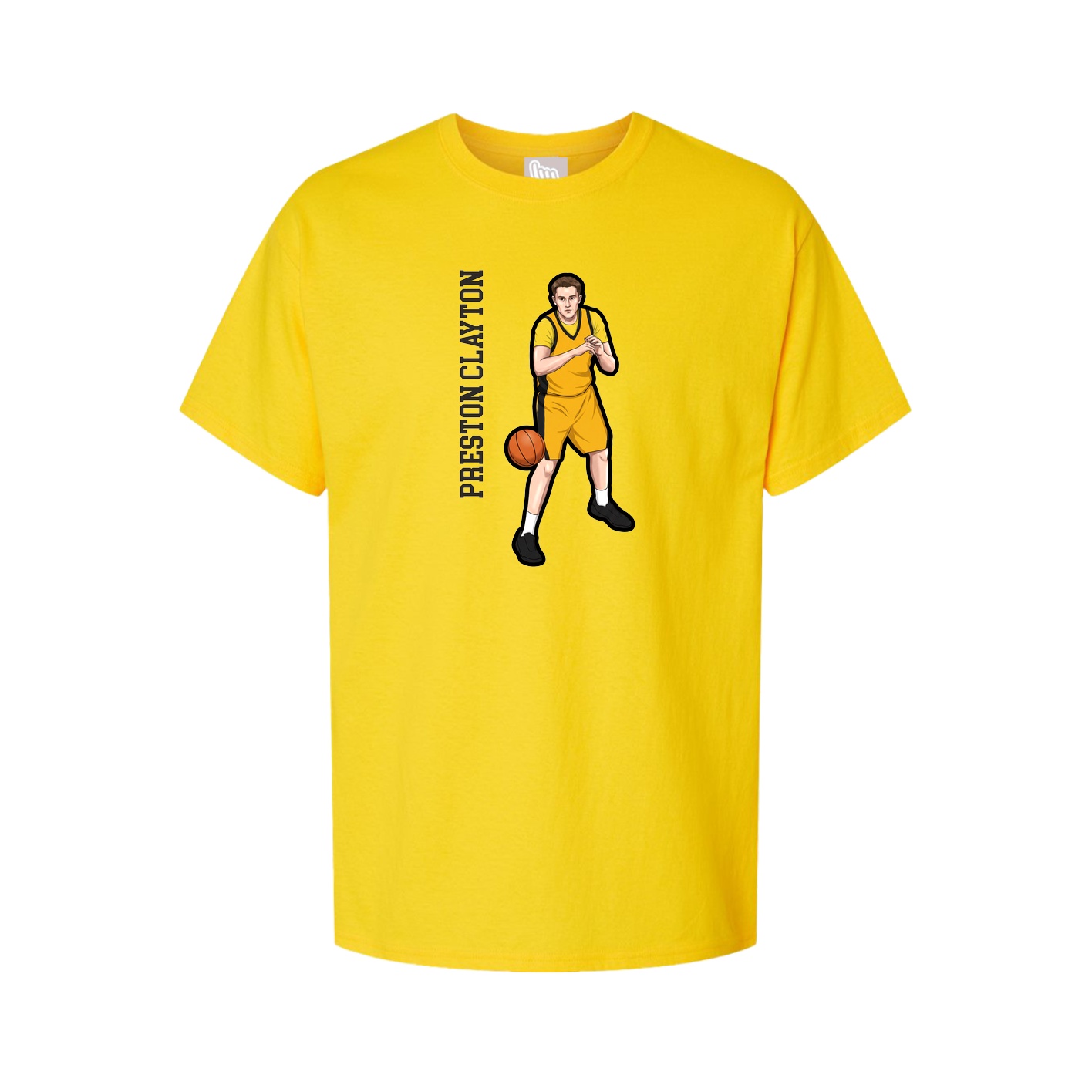 Youth Tee — Name Vertical in Gold