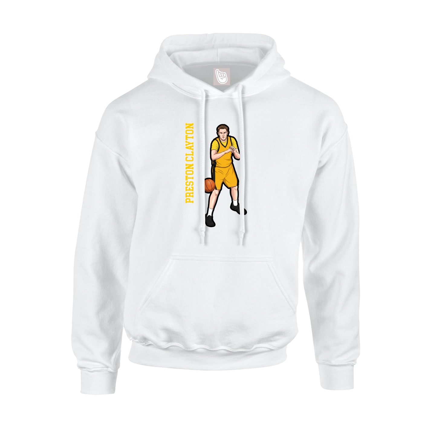 Youth Hoodie — Name Vertical in White