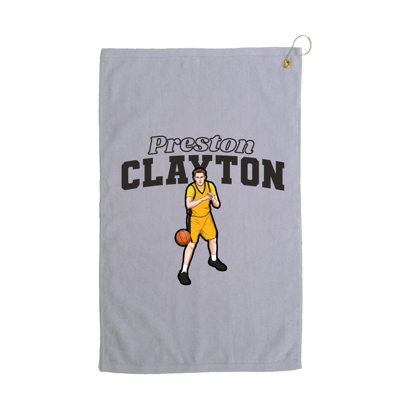 Golf Towel — Name Arch in Grey