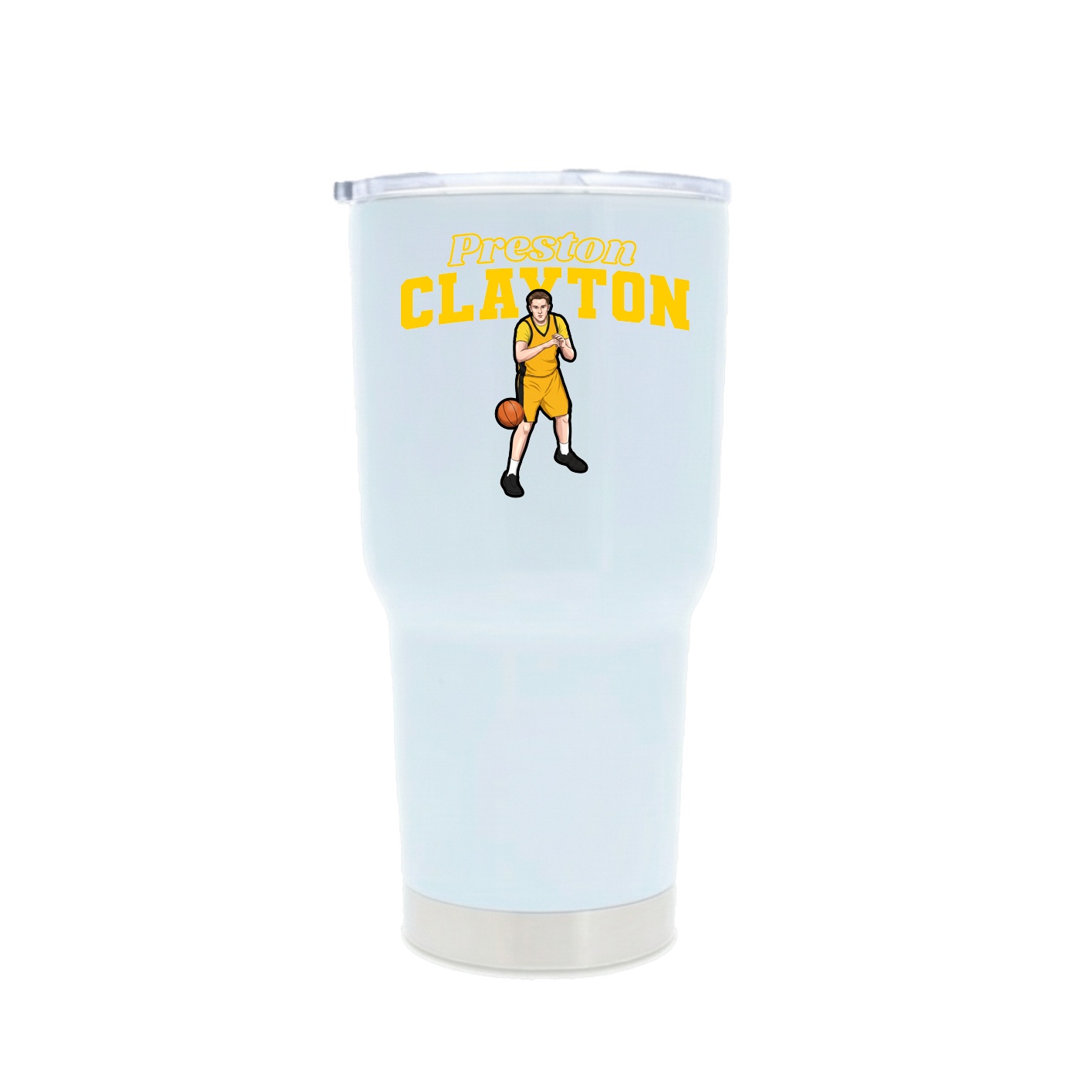 30oz Stainless Steel Tumbler — Name Arch in White