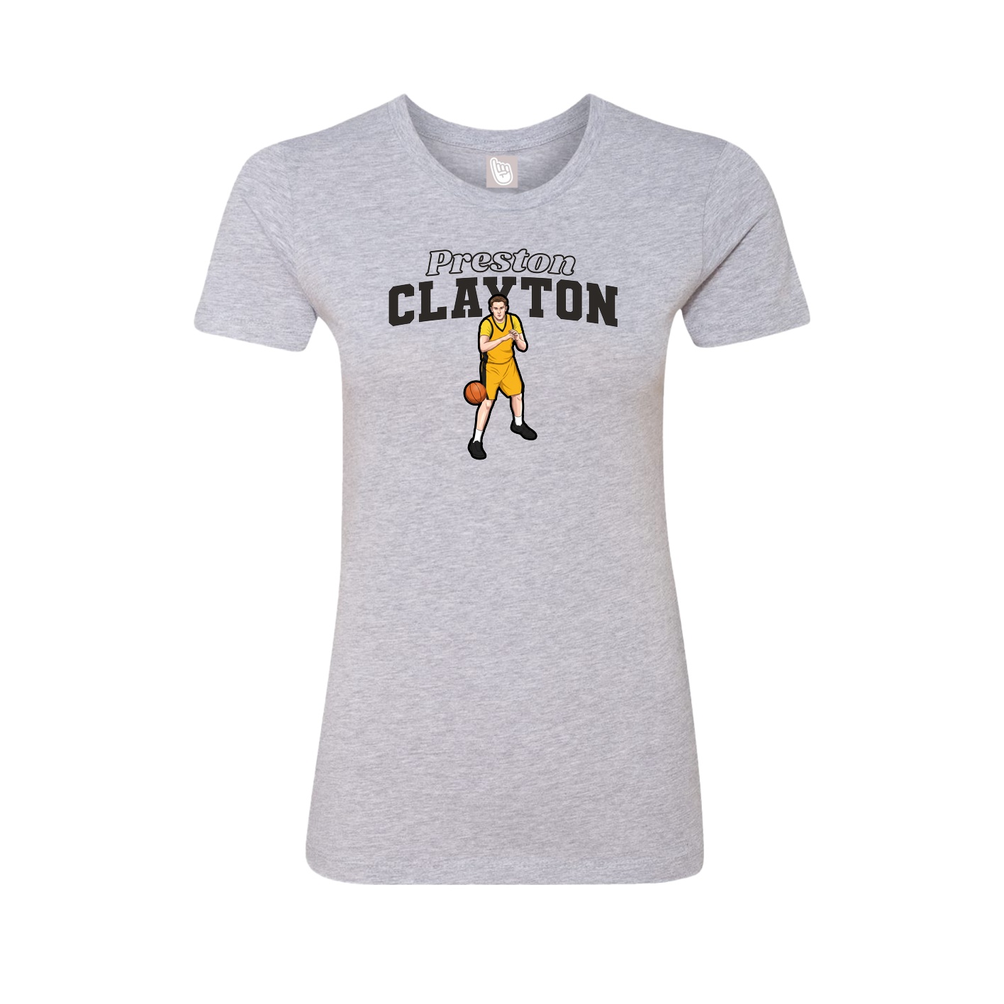 Fitted Women's Tee — Name Arch in Grey