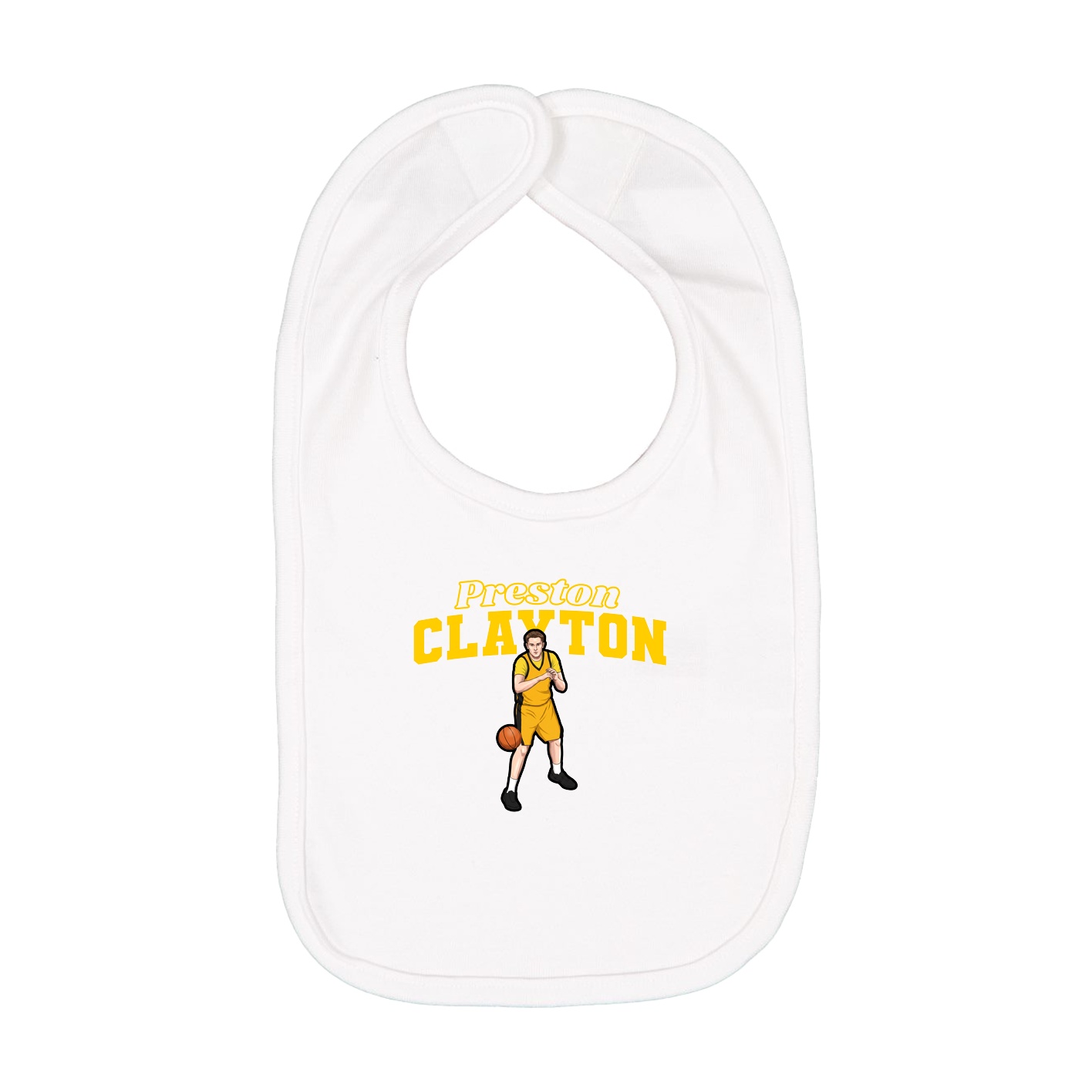Infant Bib — Name Arch in White