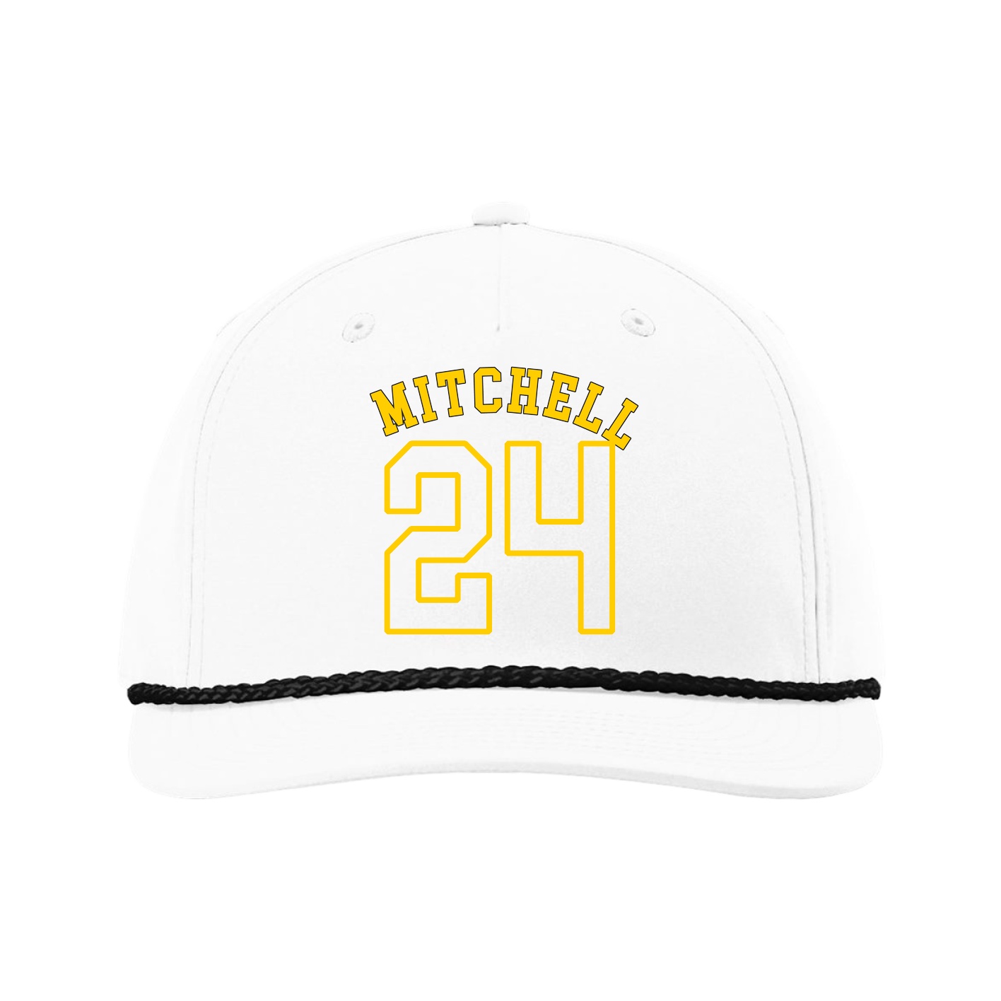 Five-Panel Classic Rope Cap — Shirsey Arch in White