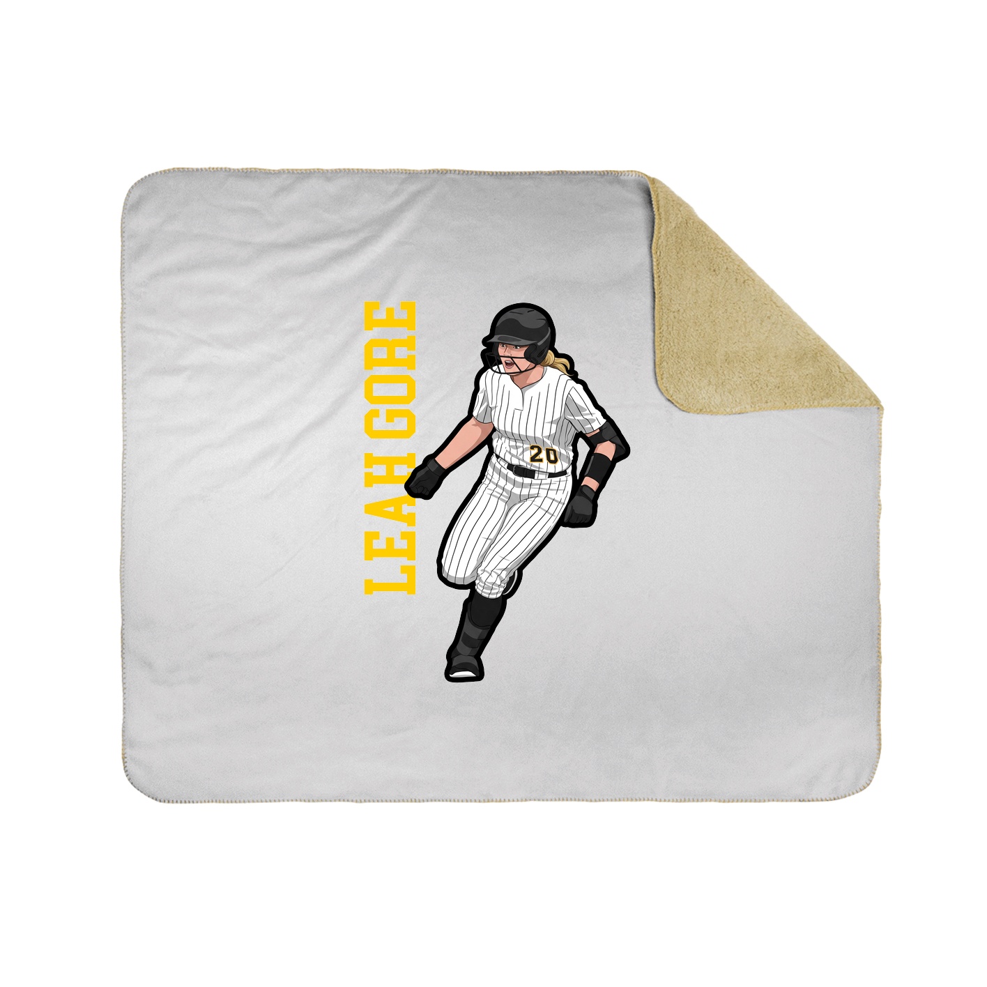 Throw Blanket — Name Vertical in White