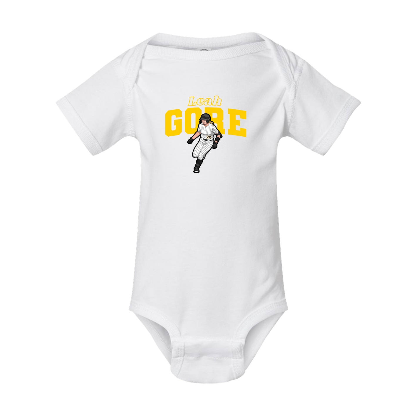 Baby Onesie — Name Arch in White