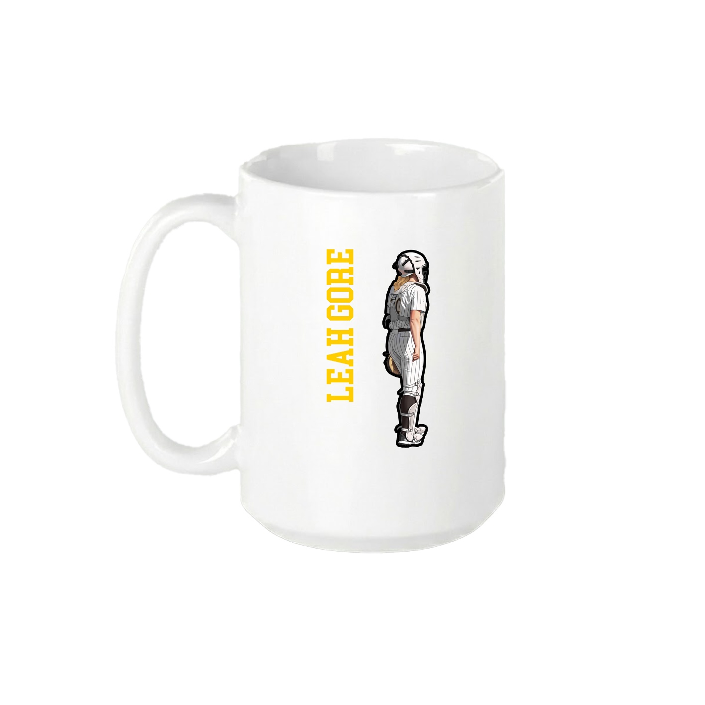 15oz Coffee Mug — Name Vertical in White
