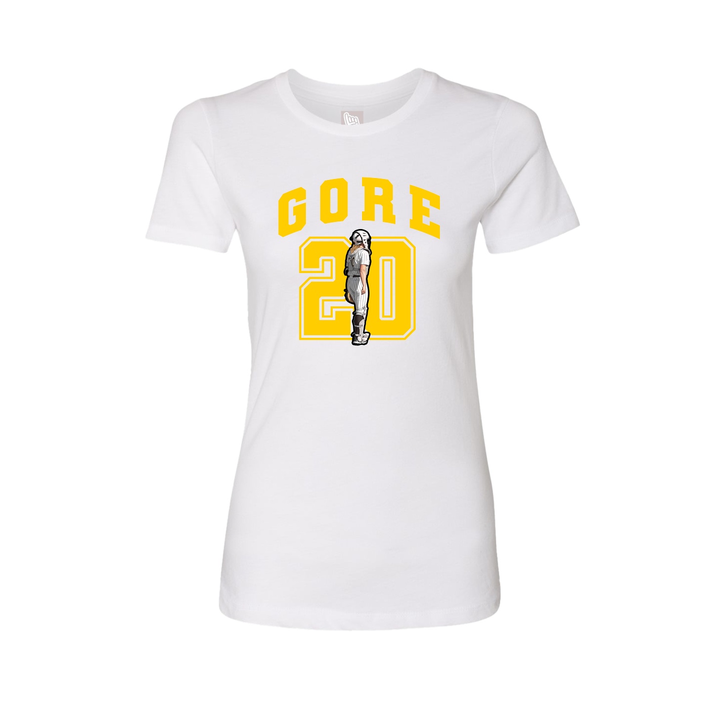 Fitted Women's Tee — Number in White