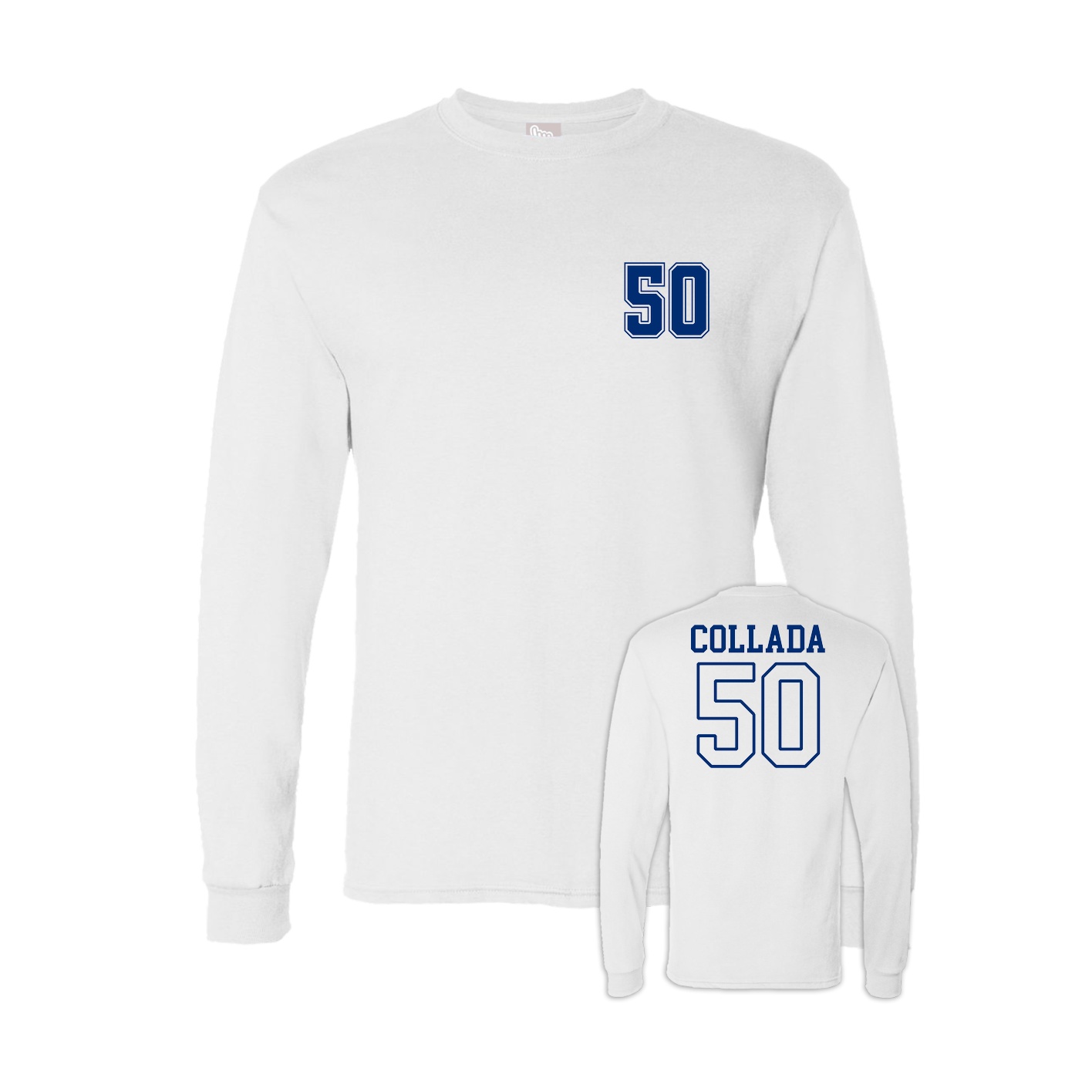 Long Sleeve Tee — Chest Back in White