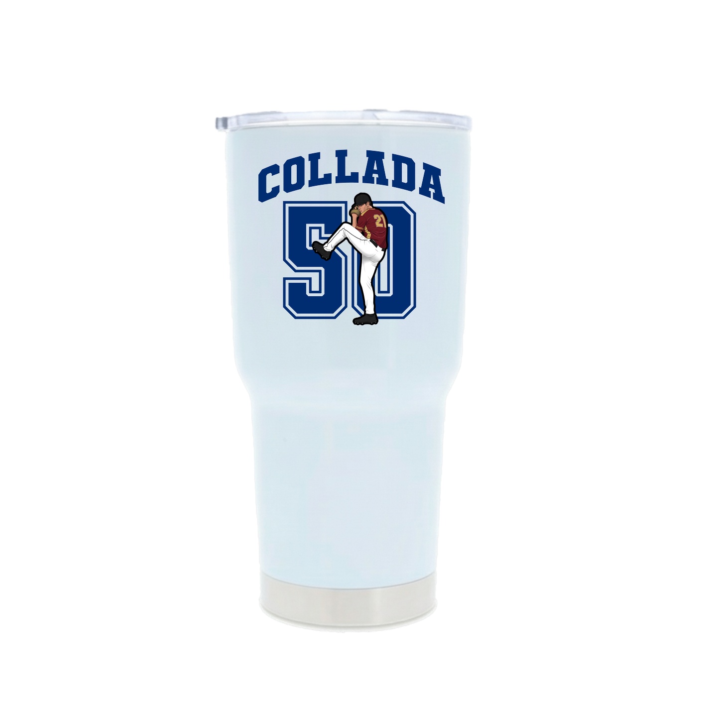 30oz Stainless Steel Tumbler — Number in White