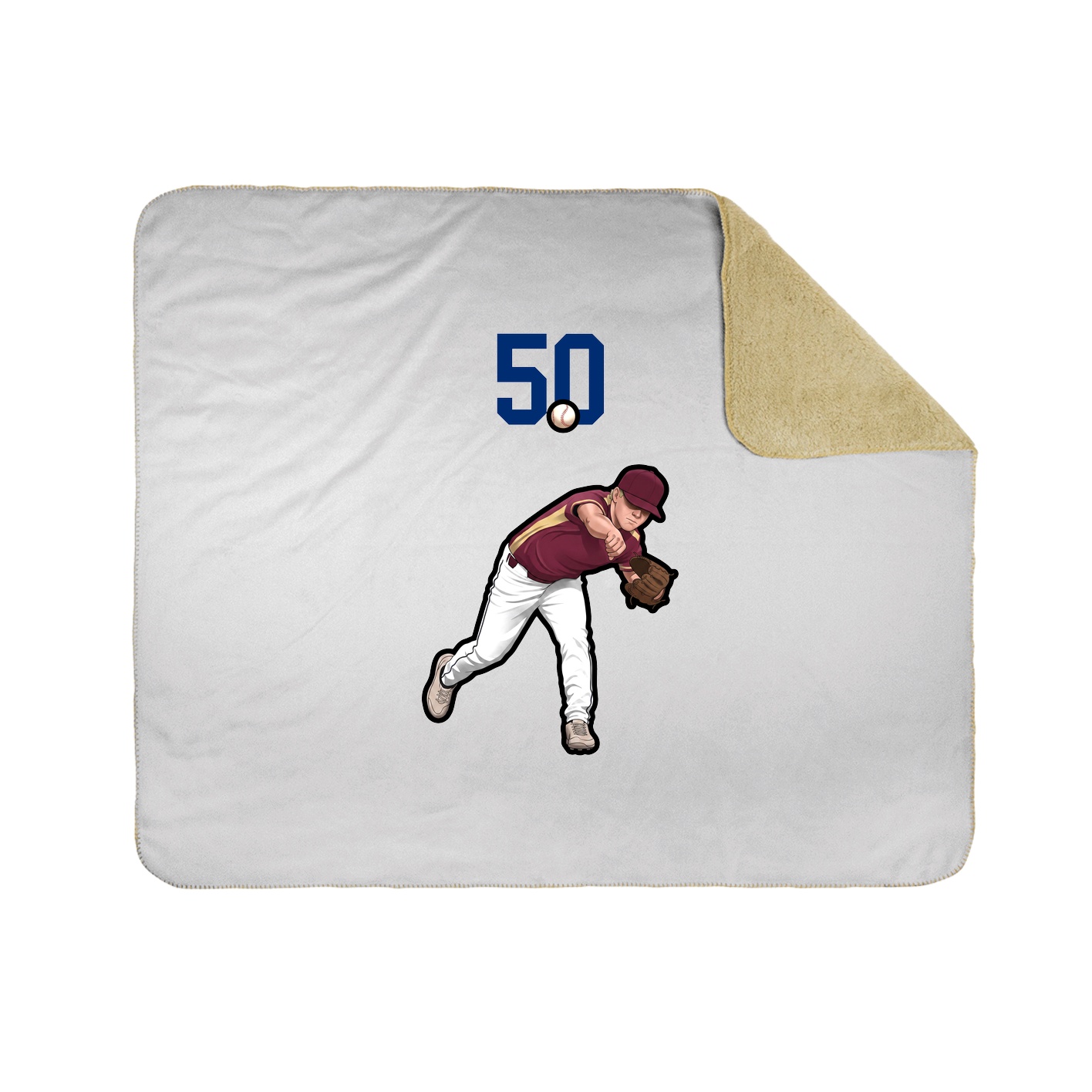 Throw Blanket — Number Top in White