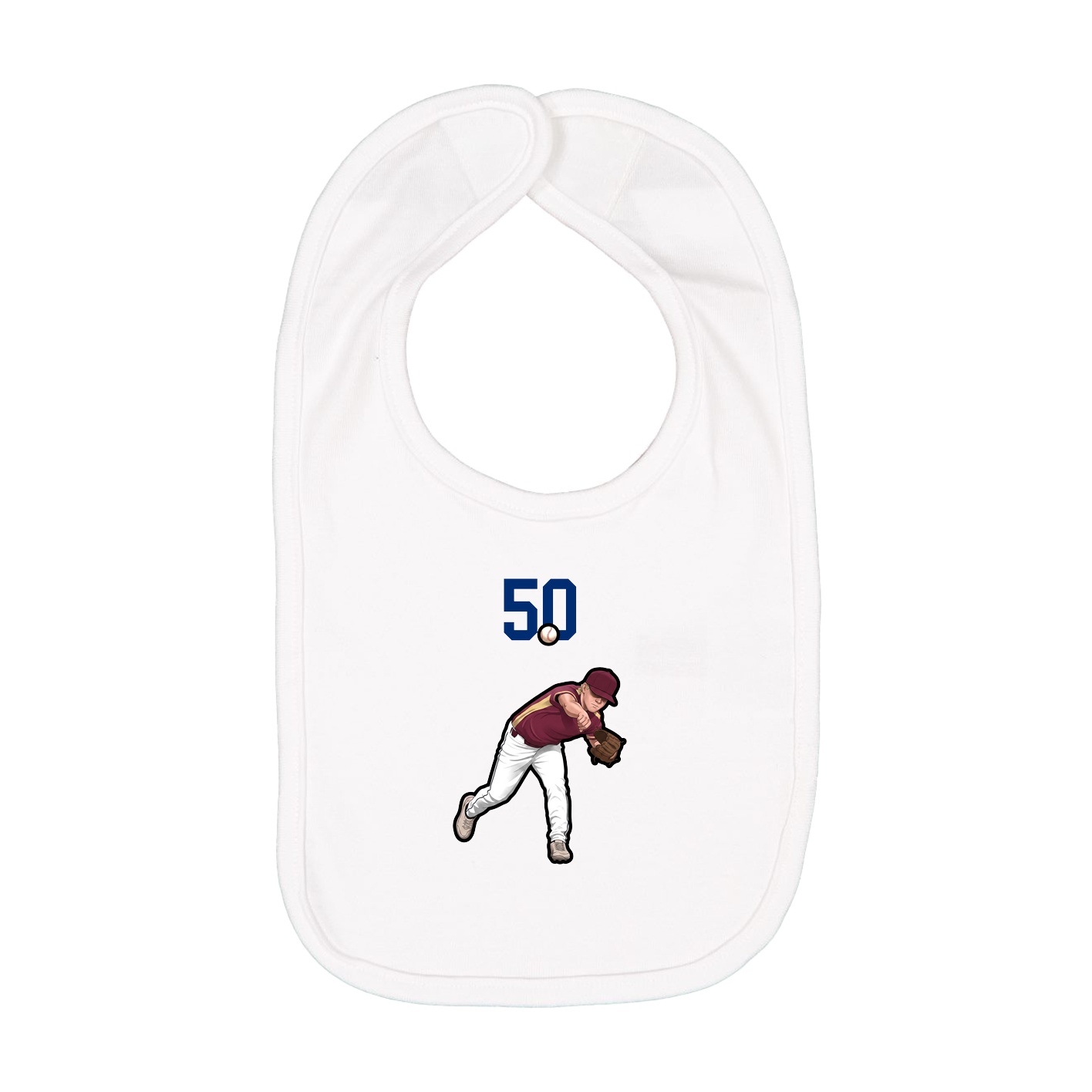 Infant Bib — Number Top in White