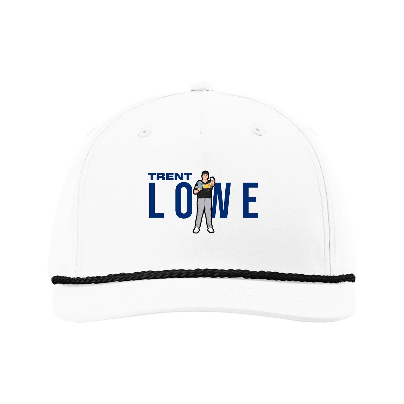 Five-Panel Classic Rope Cap — Player Name in White