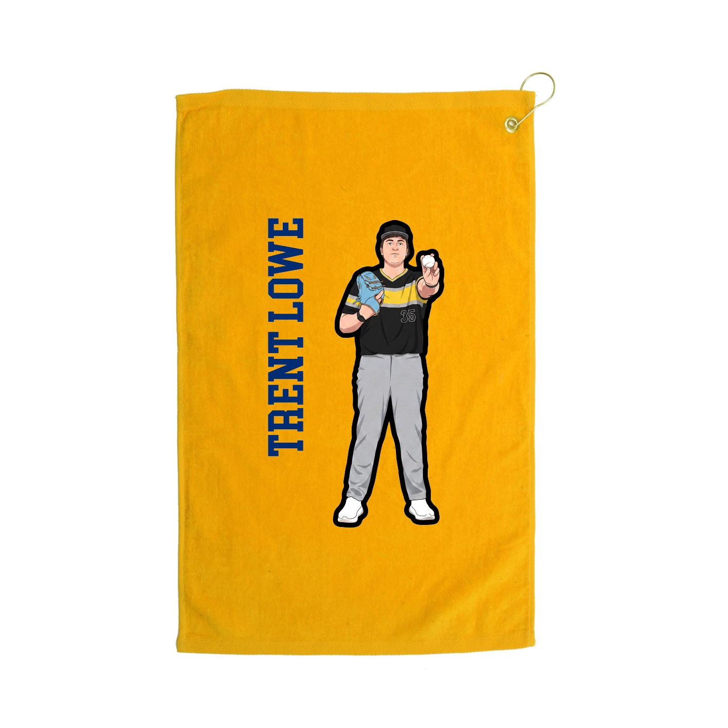 Golf Towel — Name Vertical in Gold