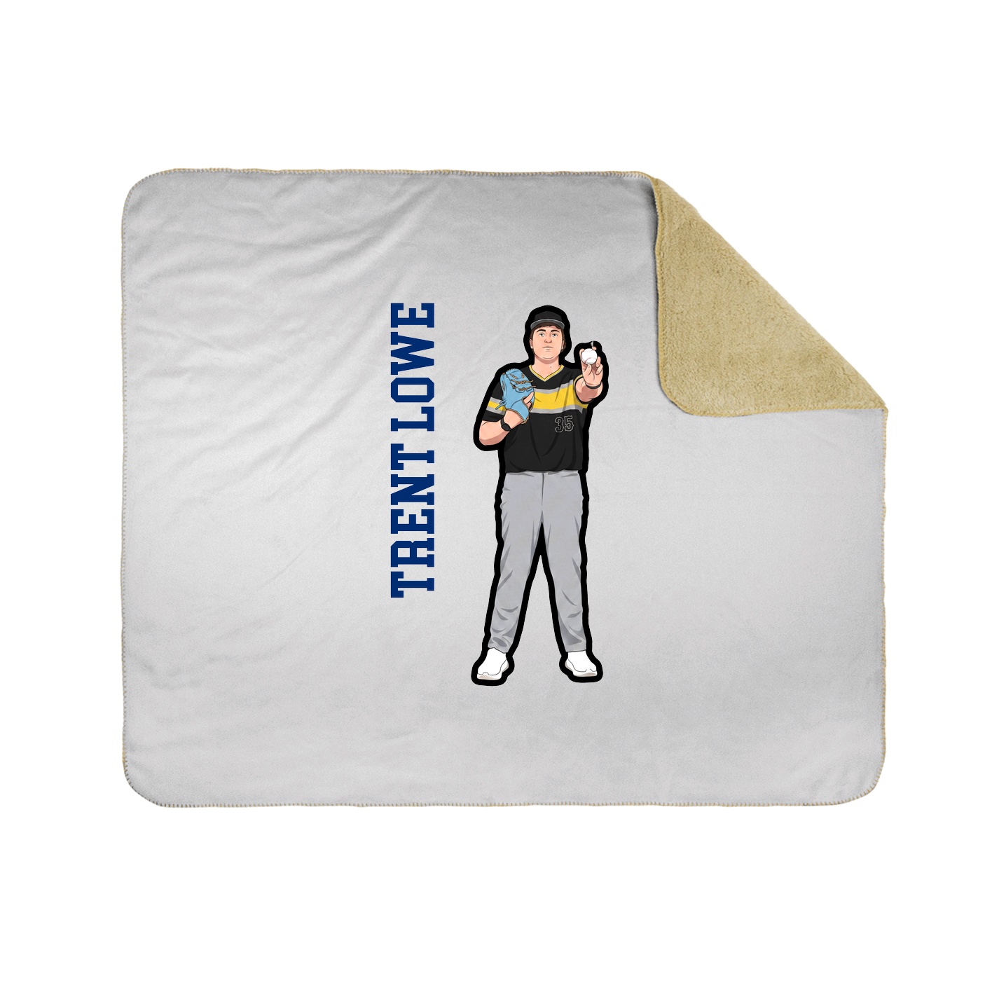 Throw Blanket — Name Vertical in White