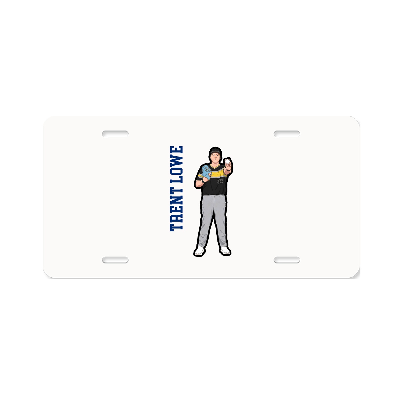 License Plate — Name Vertical in Classic