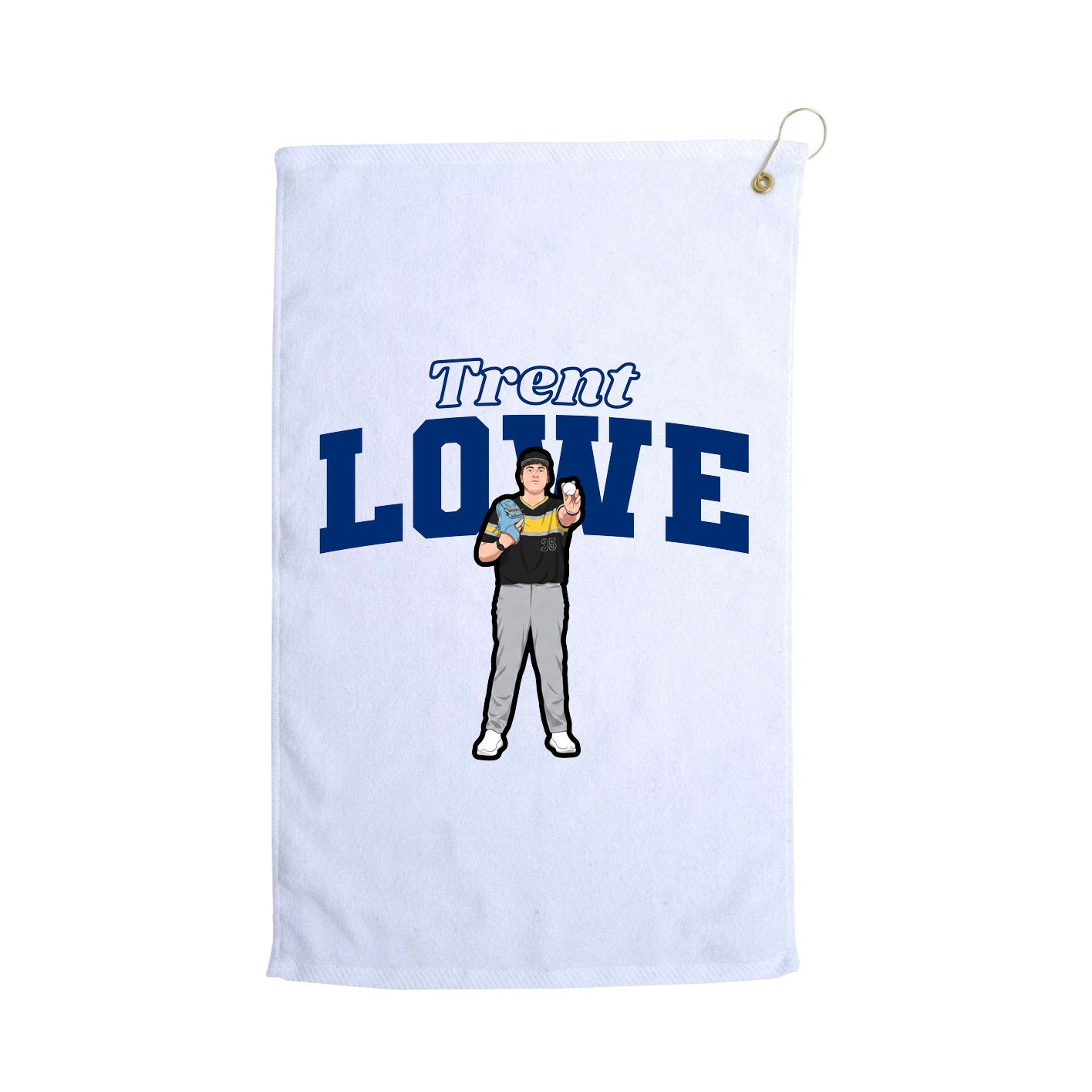 Golf Towel — Name Arch in White