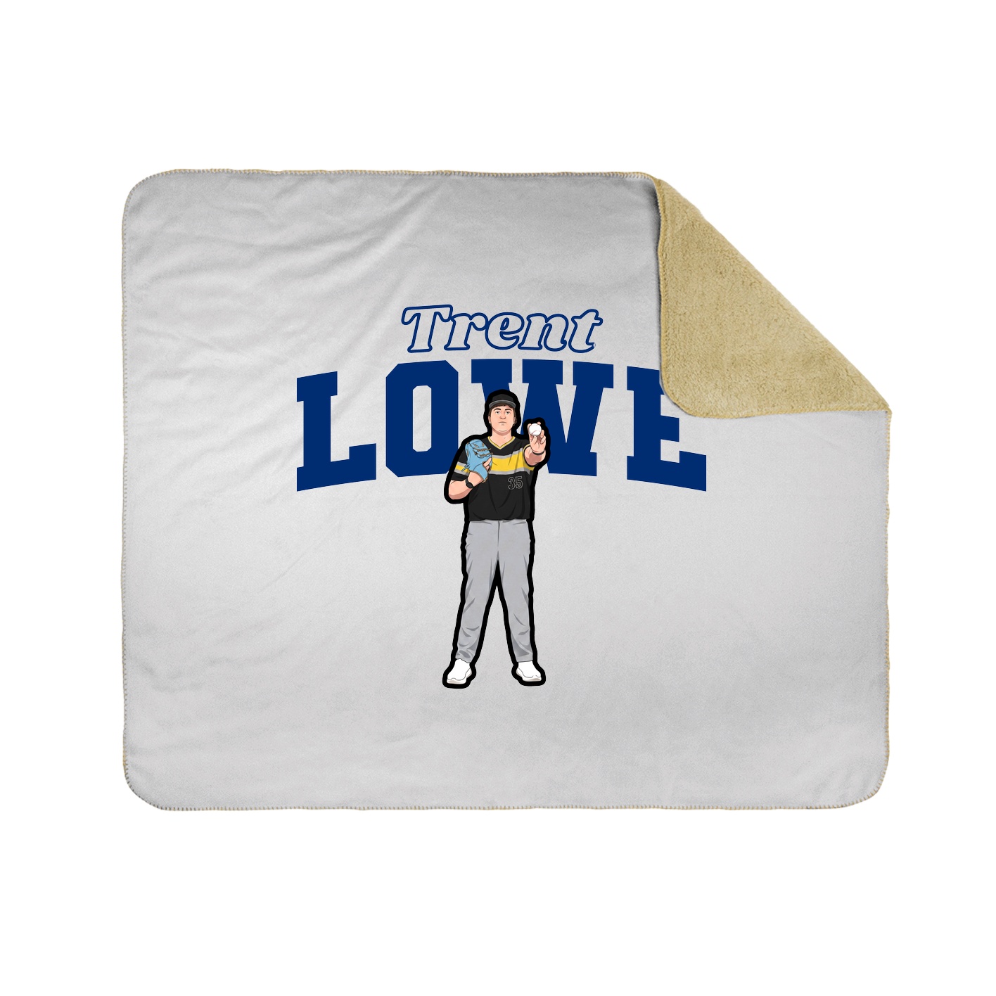 Throw Blanket — Name Arch in White