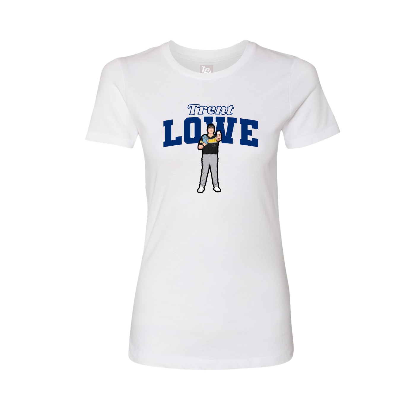Fitted Women's Tee — Name Arch in White