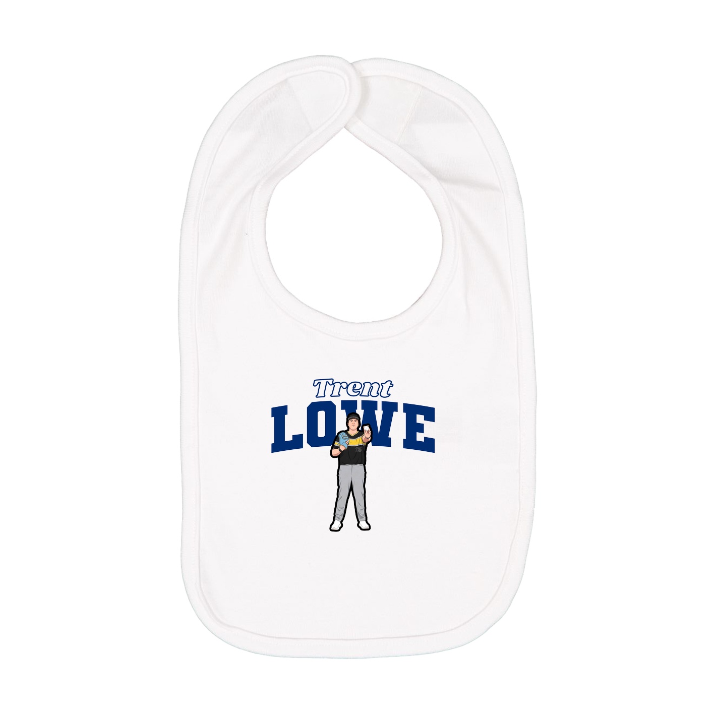 Infant Bib — Name Arch in White