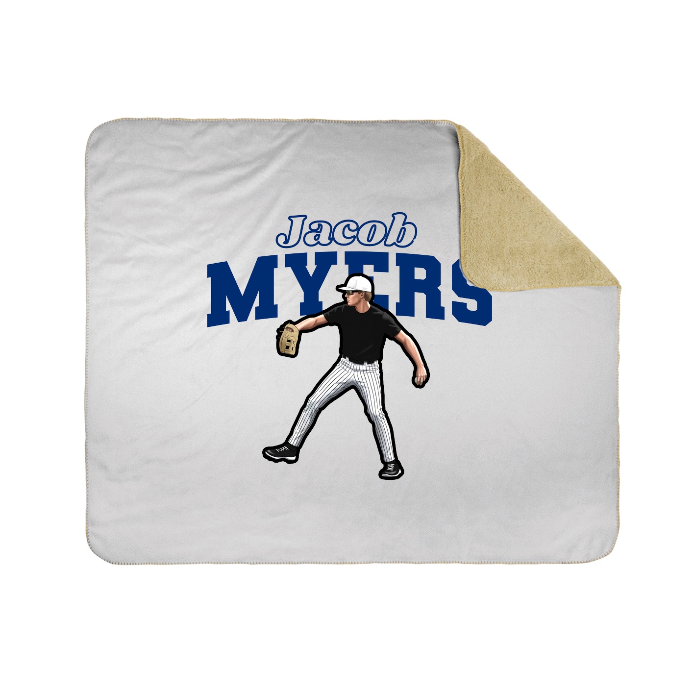 Throw Blanket — Name Arch in White