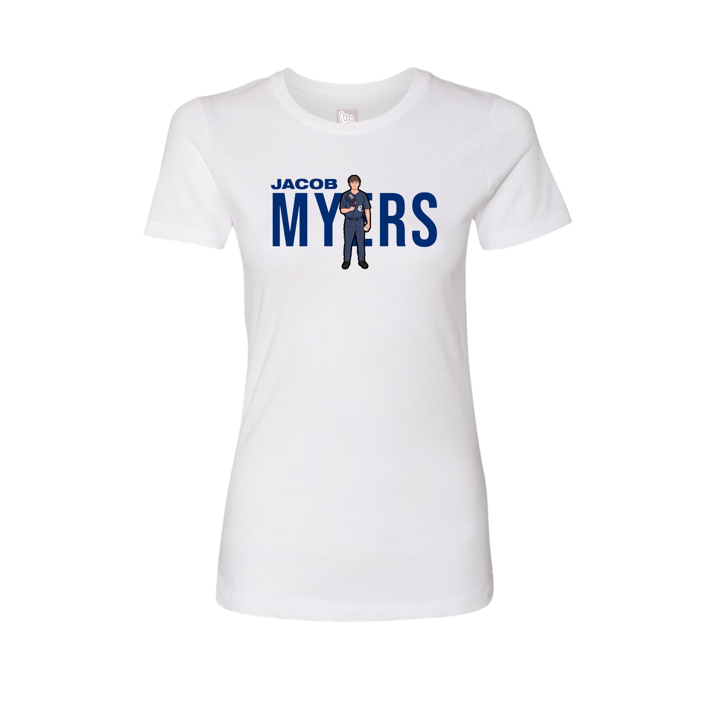 Fitted Women's Tee — Player Name in White