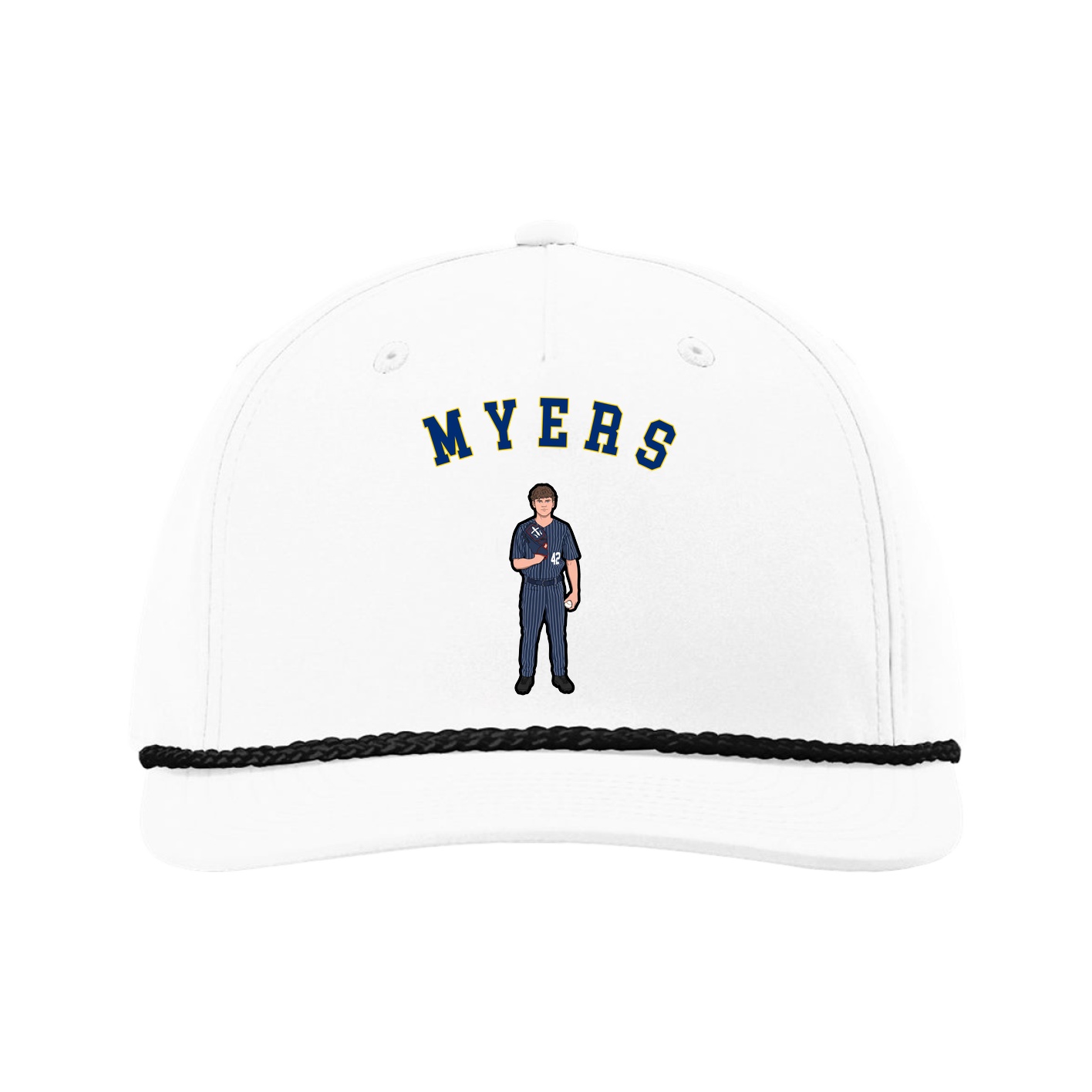 Five-Panel Classic Rope Cap — Shirsey Arch in White