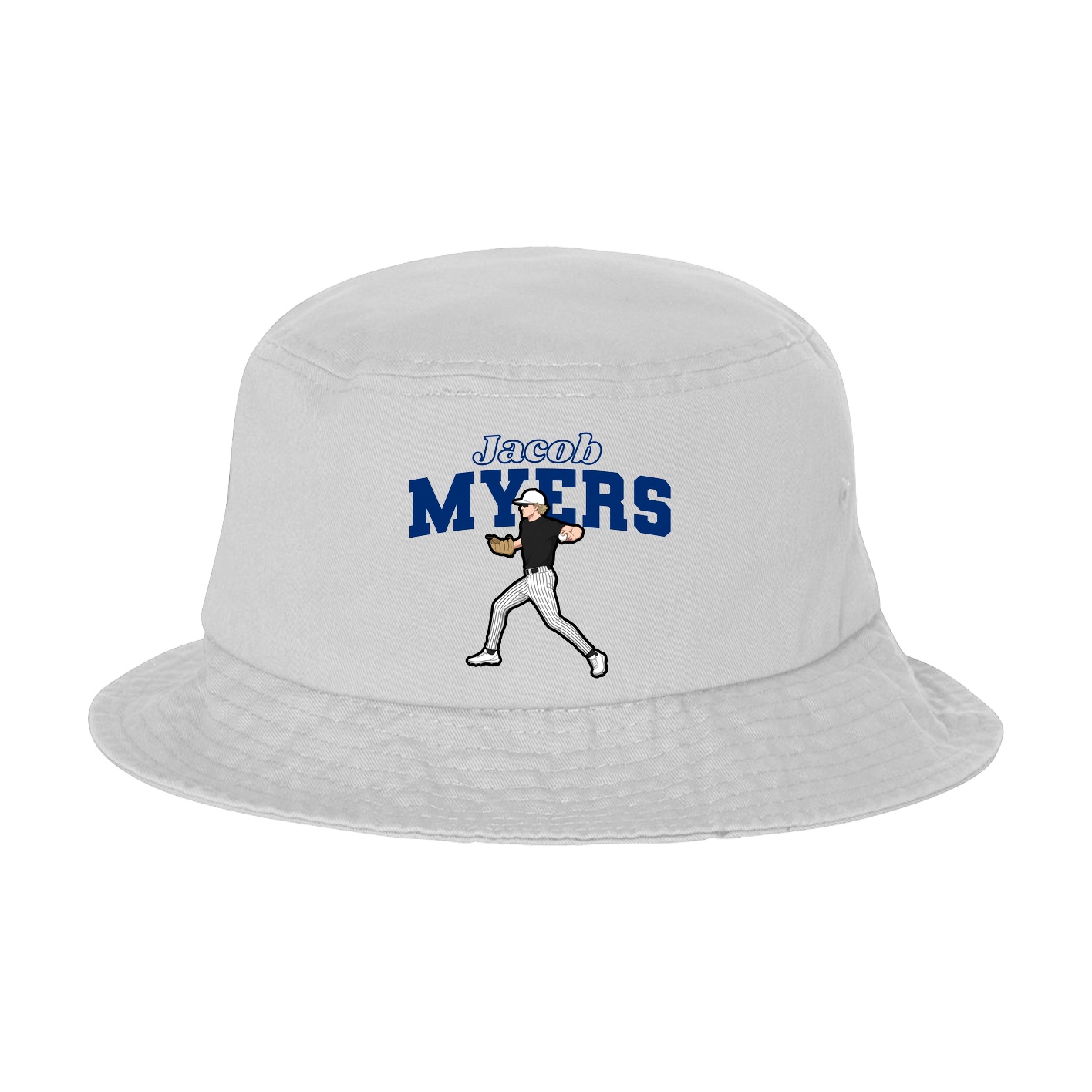 Bucket Cap — Name Arch in White