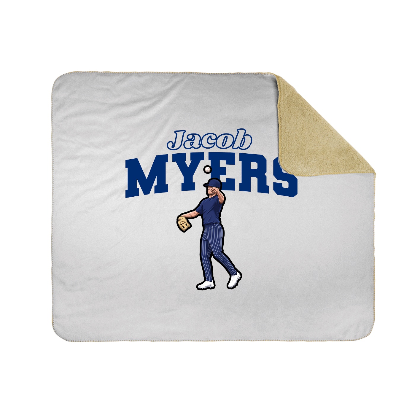 Throw Blanket — Name Arch in White