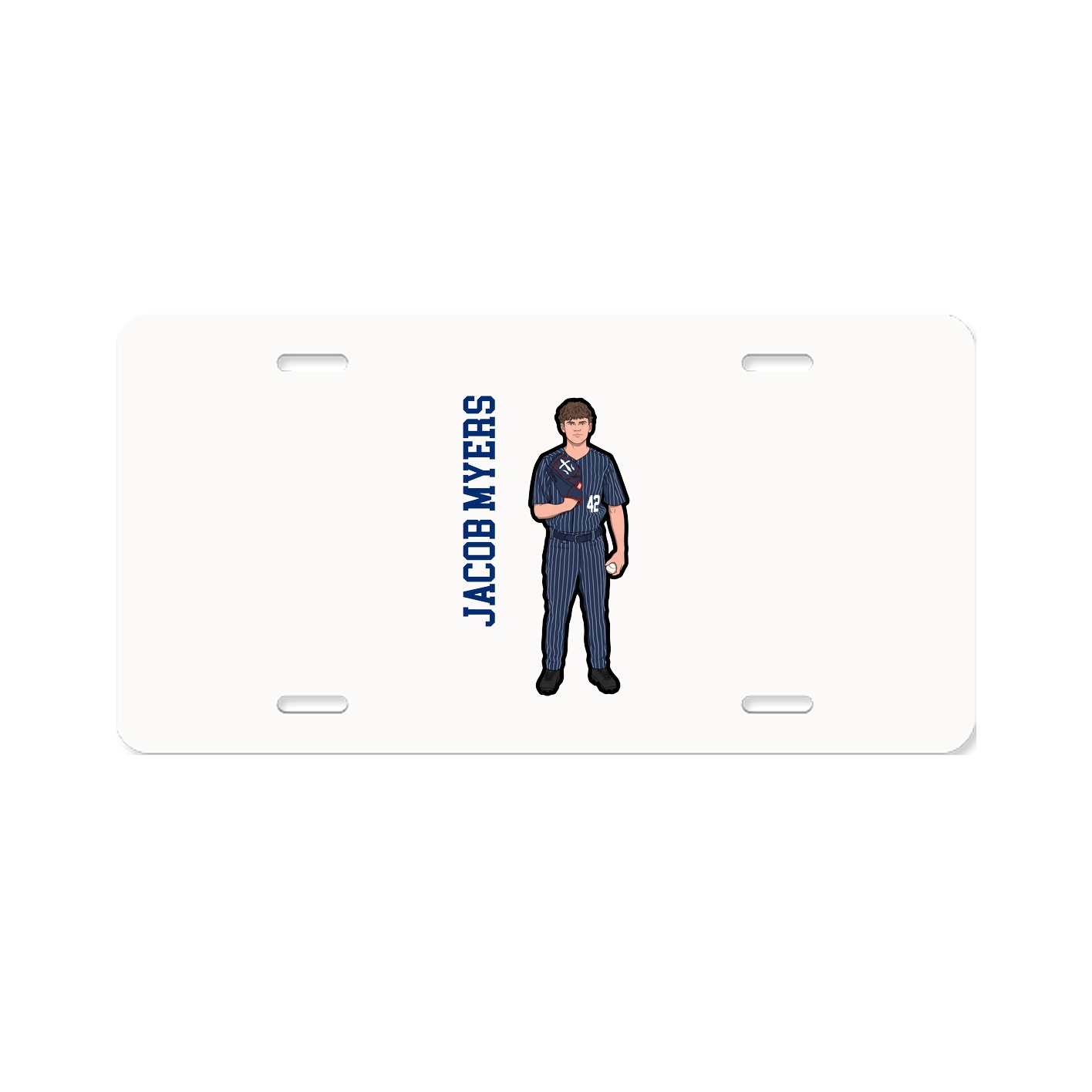 License Plate — Name Vertical in Classic