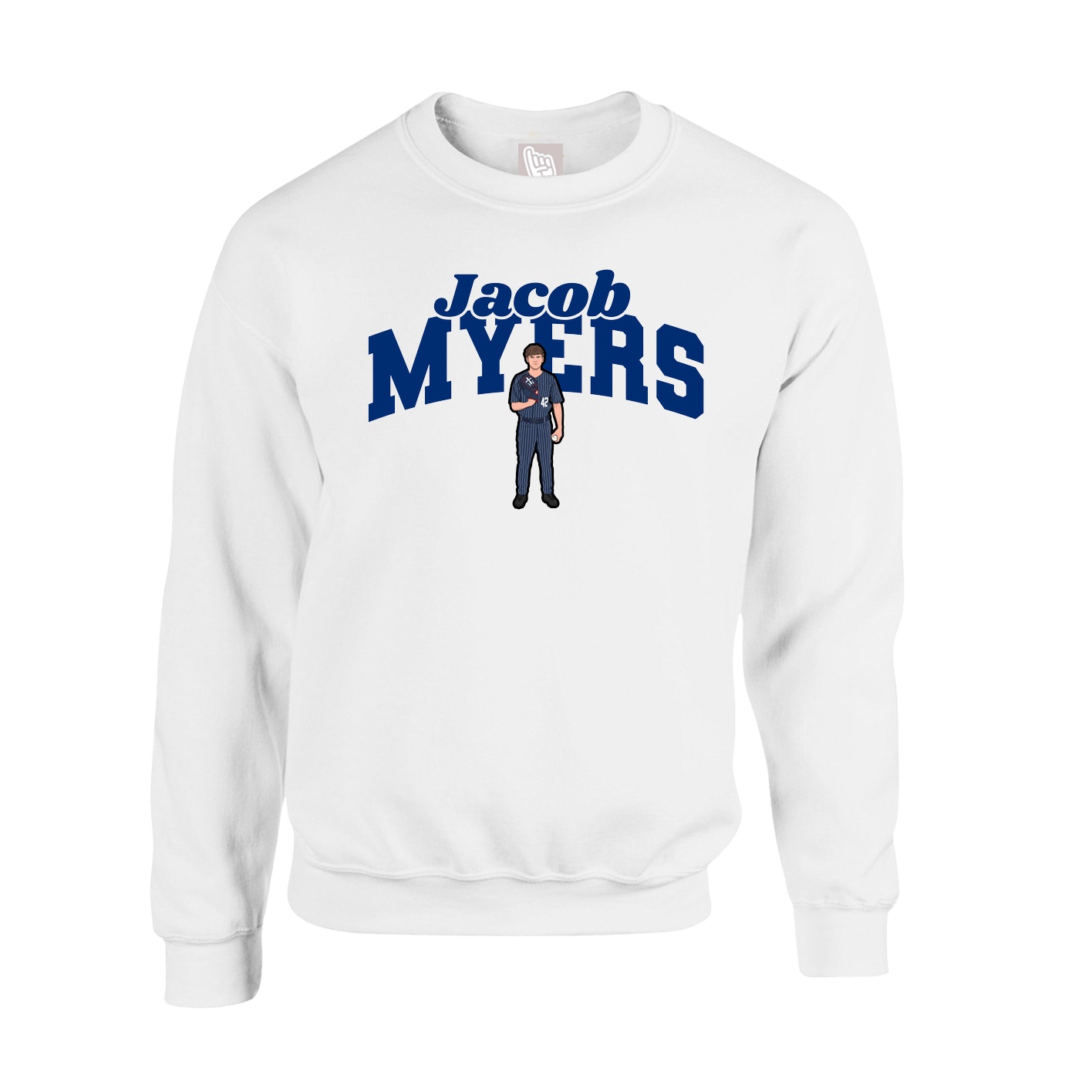 Fleece Crew — Signature Arch in White