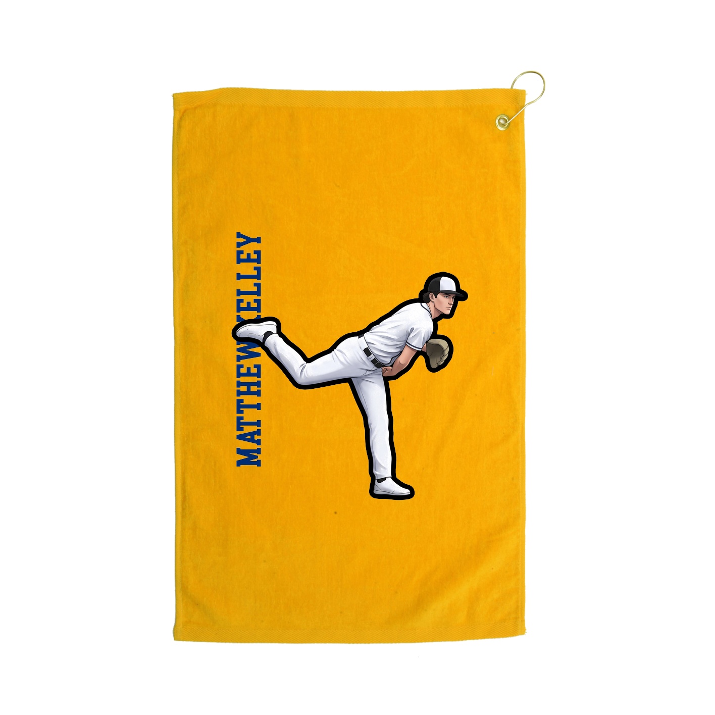 Golf Towel — Name Vertical in Gold