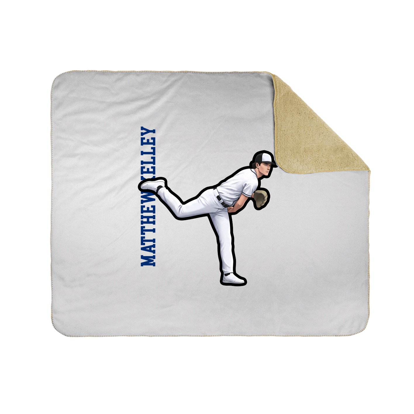 Throw Blanket — Name Vertical in White
