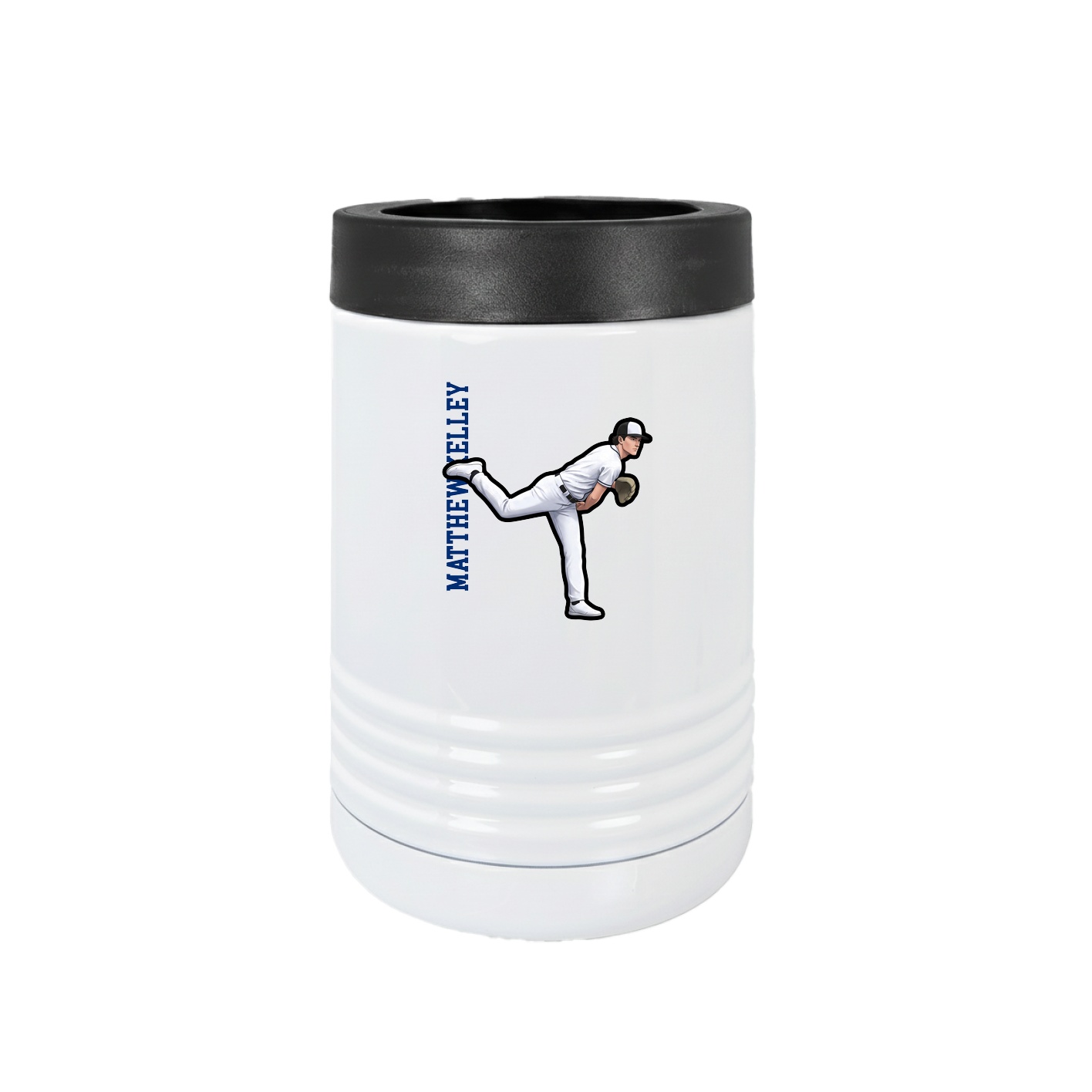 Beverage Holder — Name Vertical in White