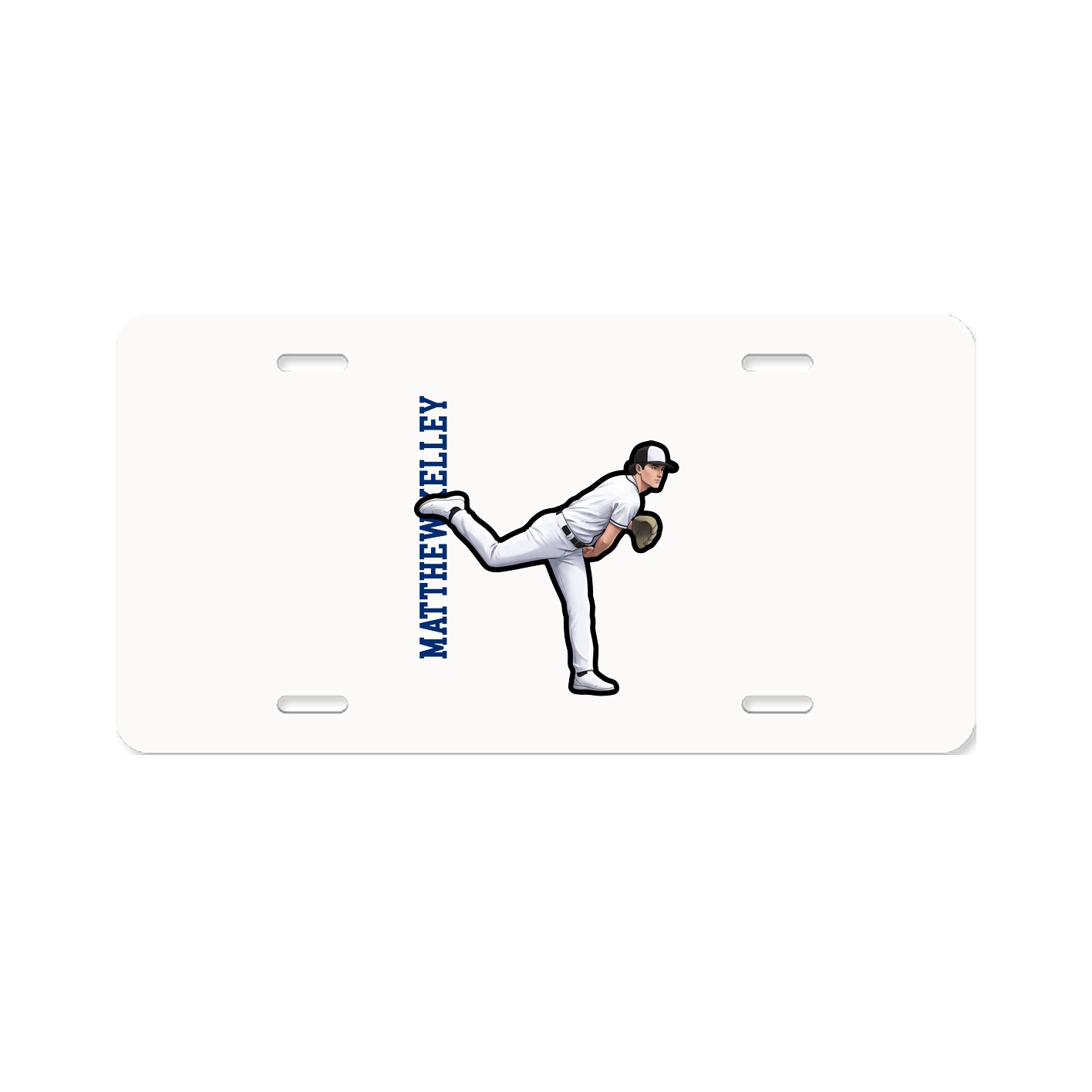 License Plate — Name Vertical in Classic