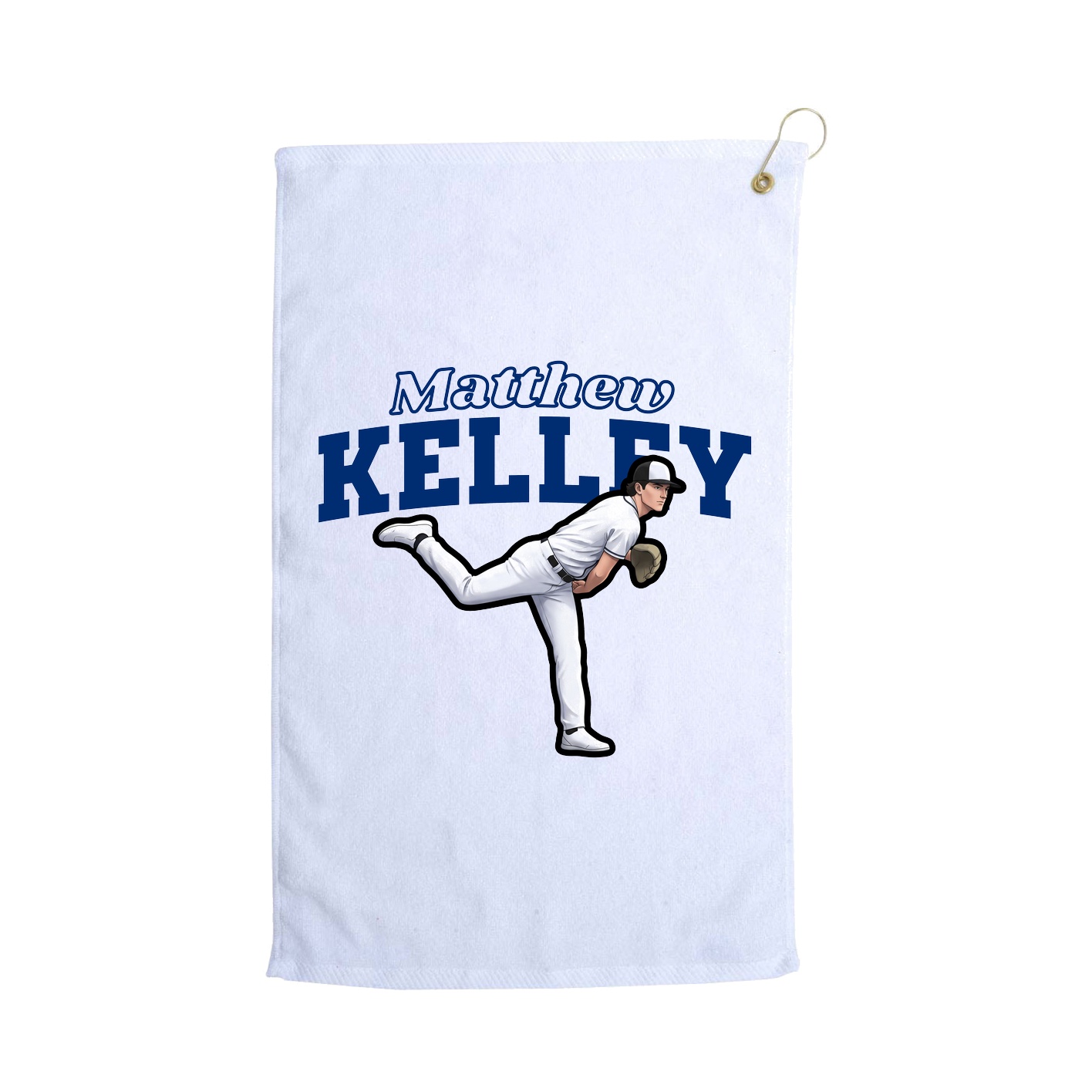 Golf Towel — Name Arch in White