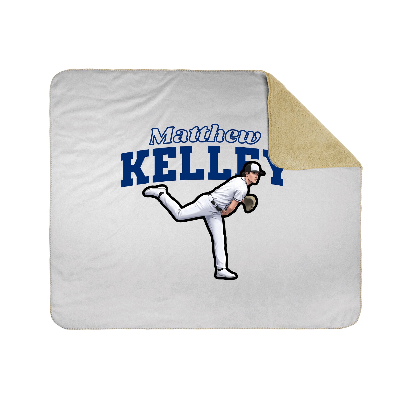 Throw Blanket — Name Arch in White