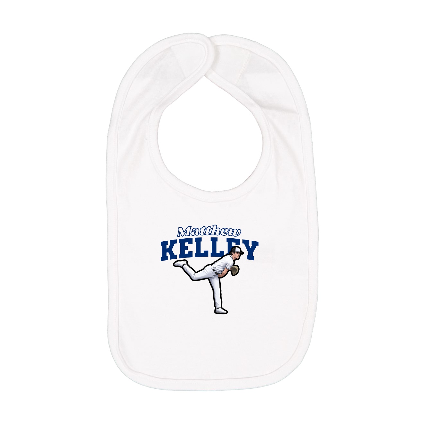 Infant Bib — Name Arch in White