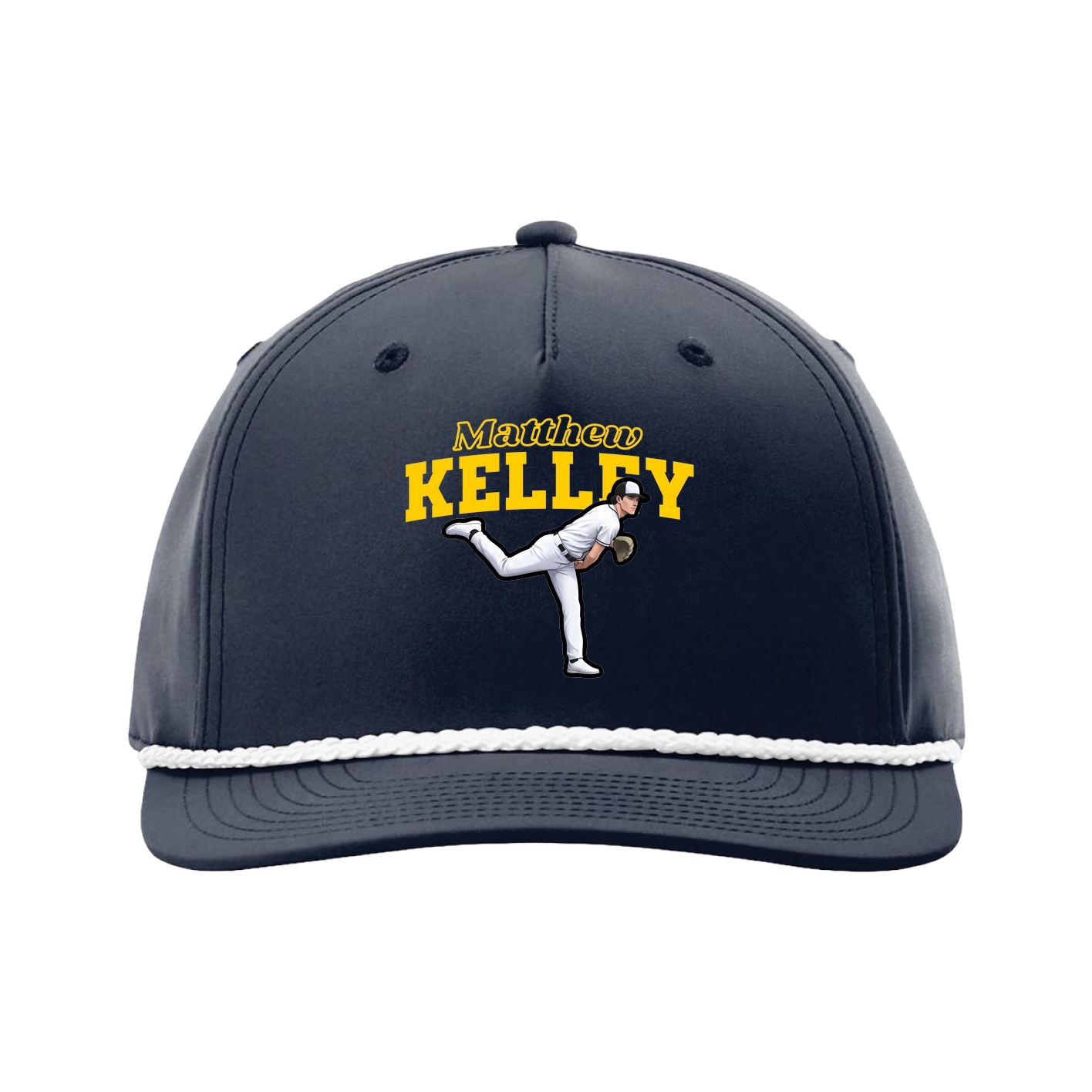 Five-Panel Classic Rope Cap — Name Arch in Navy