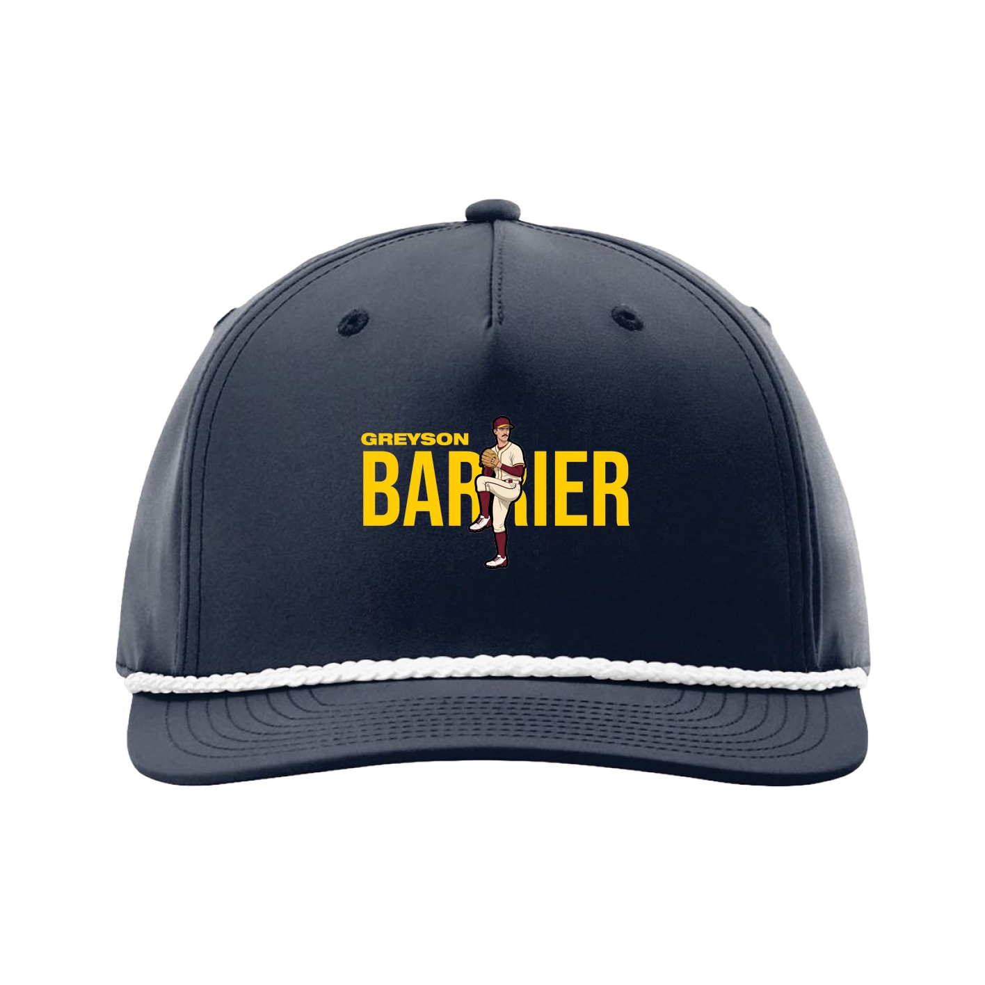 Five-Panel Classic Rope Cap — Player Name in Navy