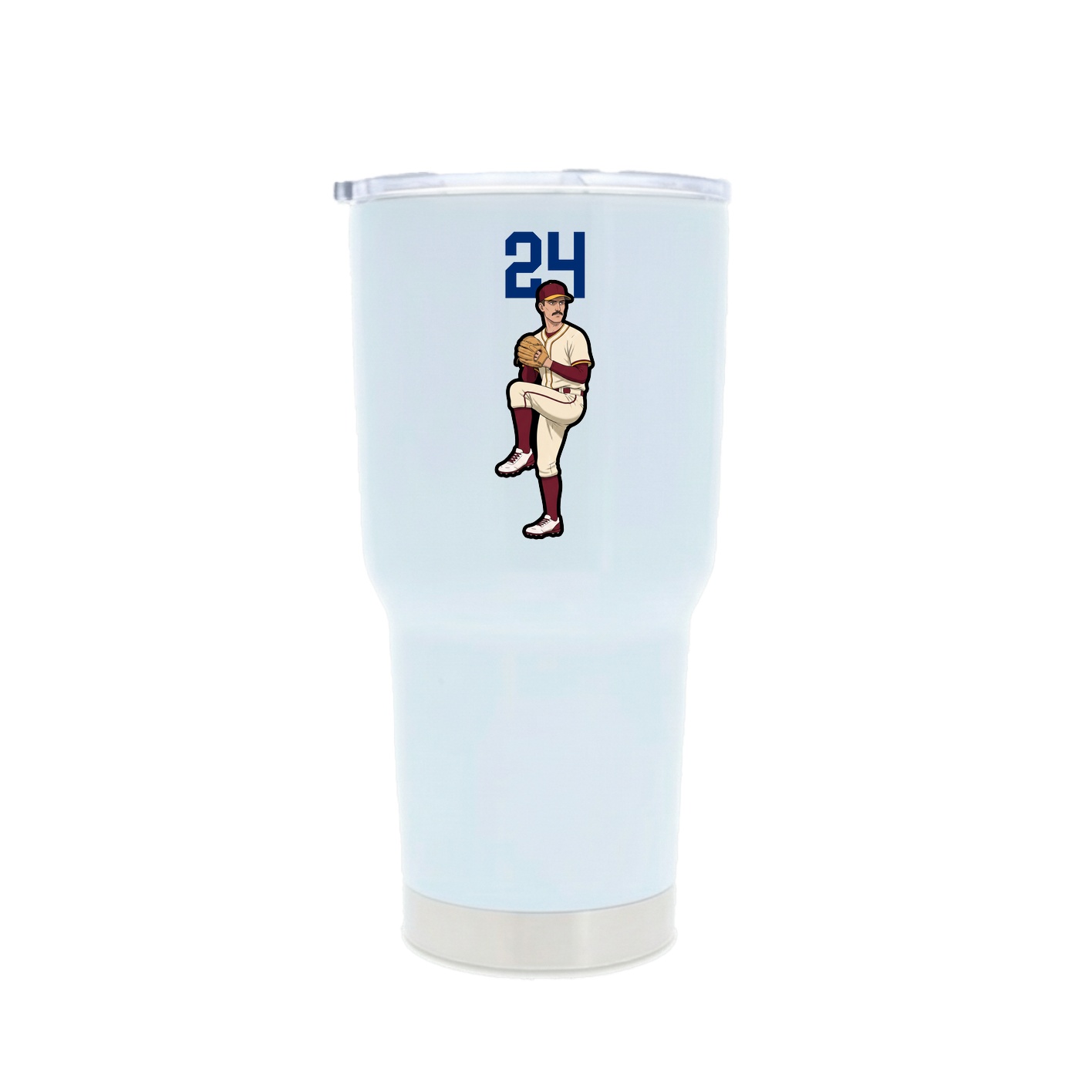 30oz Stainless Steel Tumbler — Number Top in White