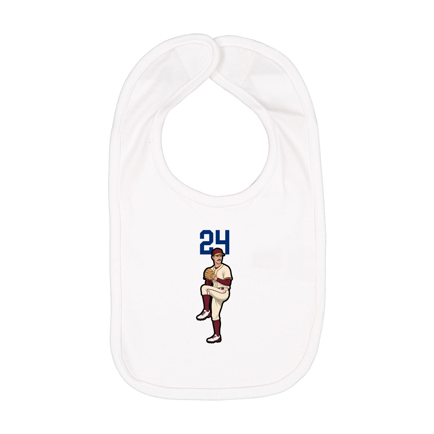 Infant Bib — Number Top in White