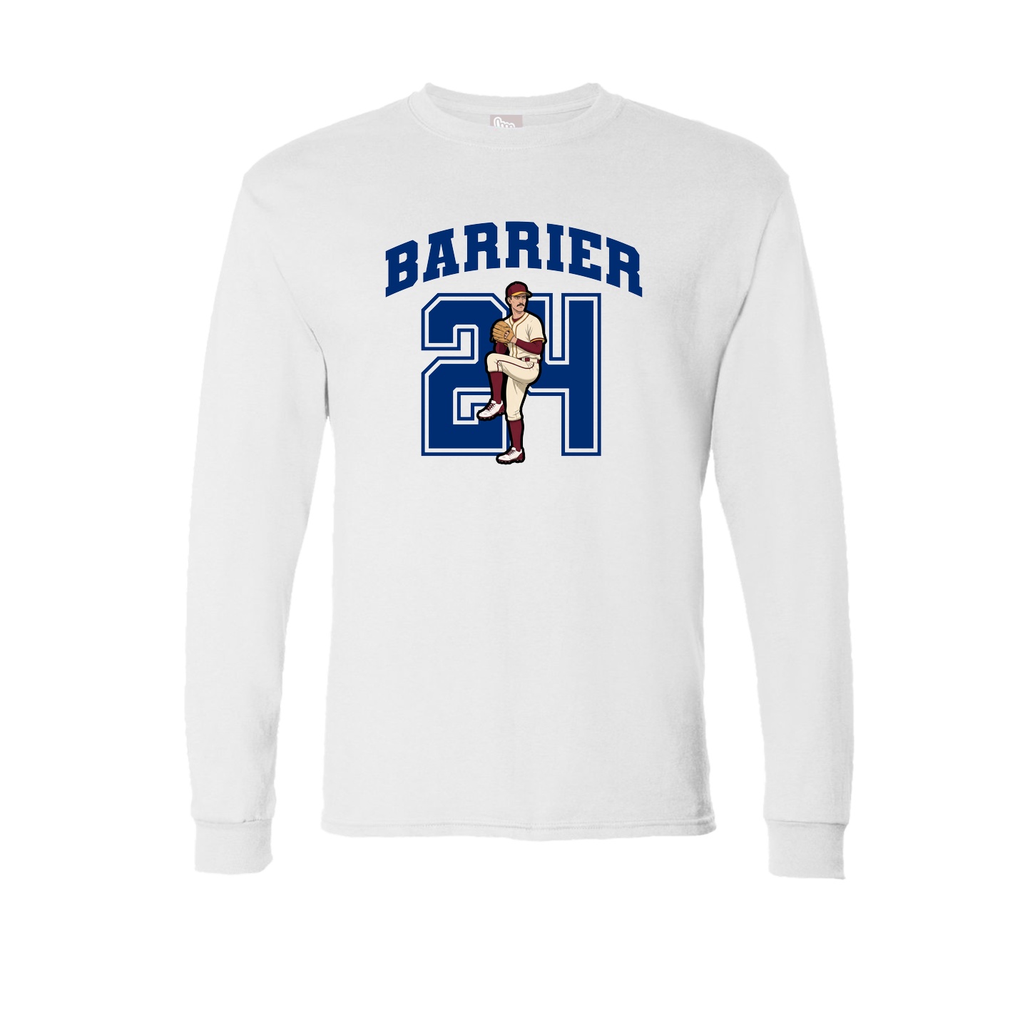 Long Sleeve Tee — Number in White