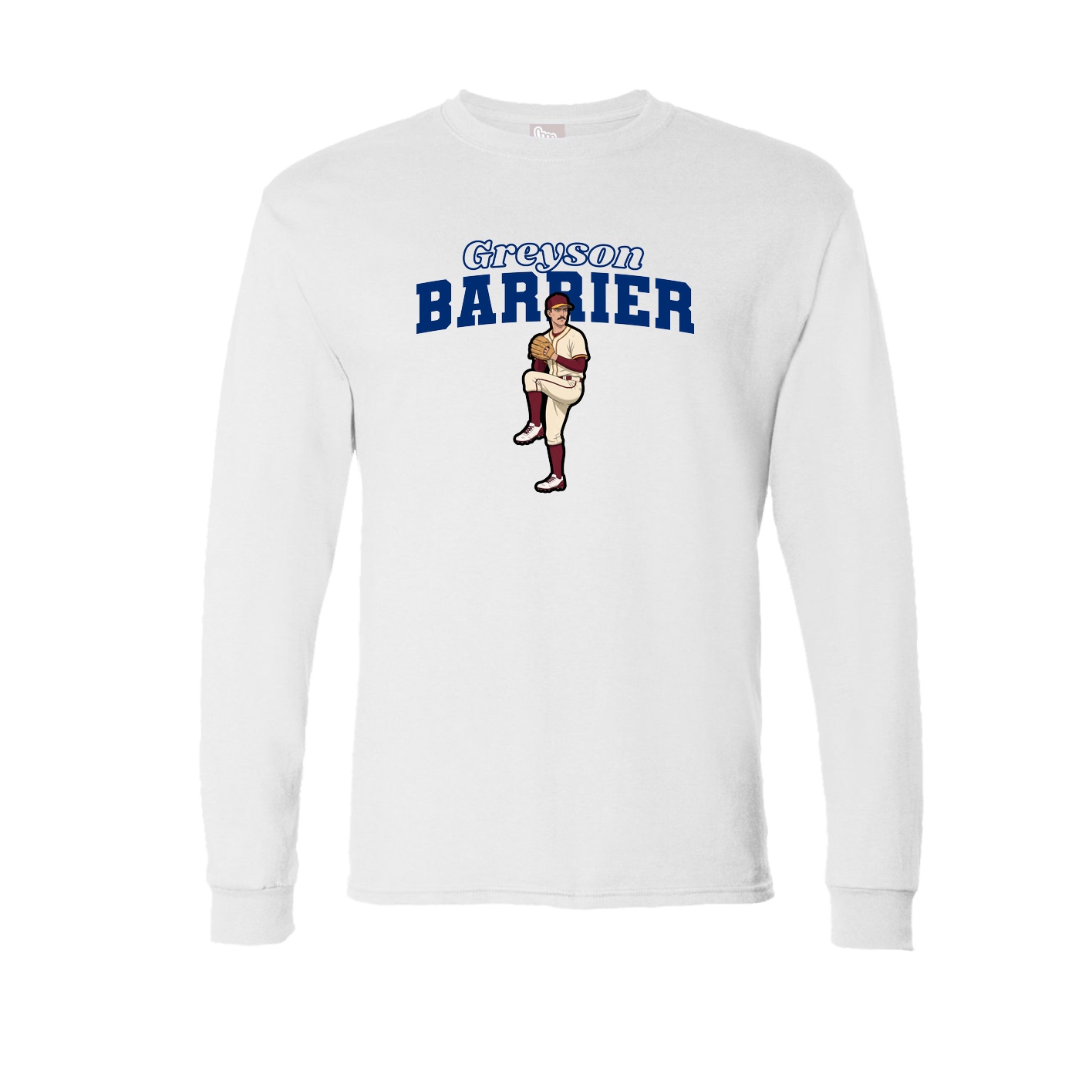 Long Sleeve Tee — Name Arch in White