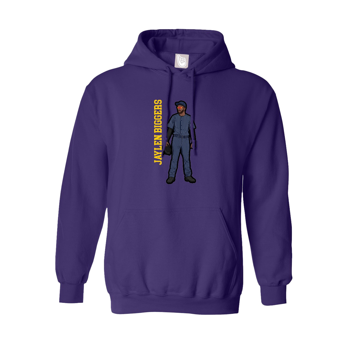 Youth Hoodie — Name Vertical in Purple