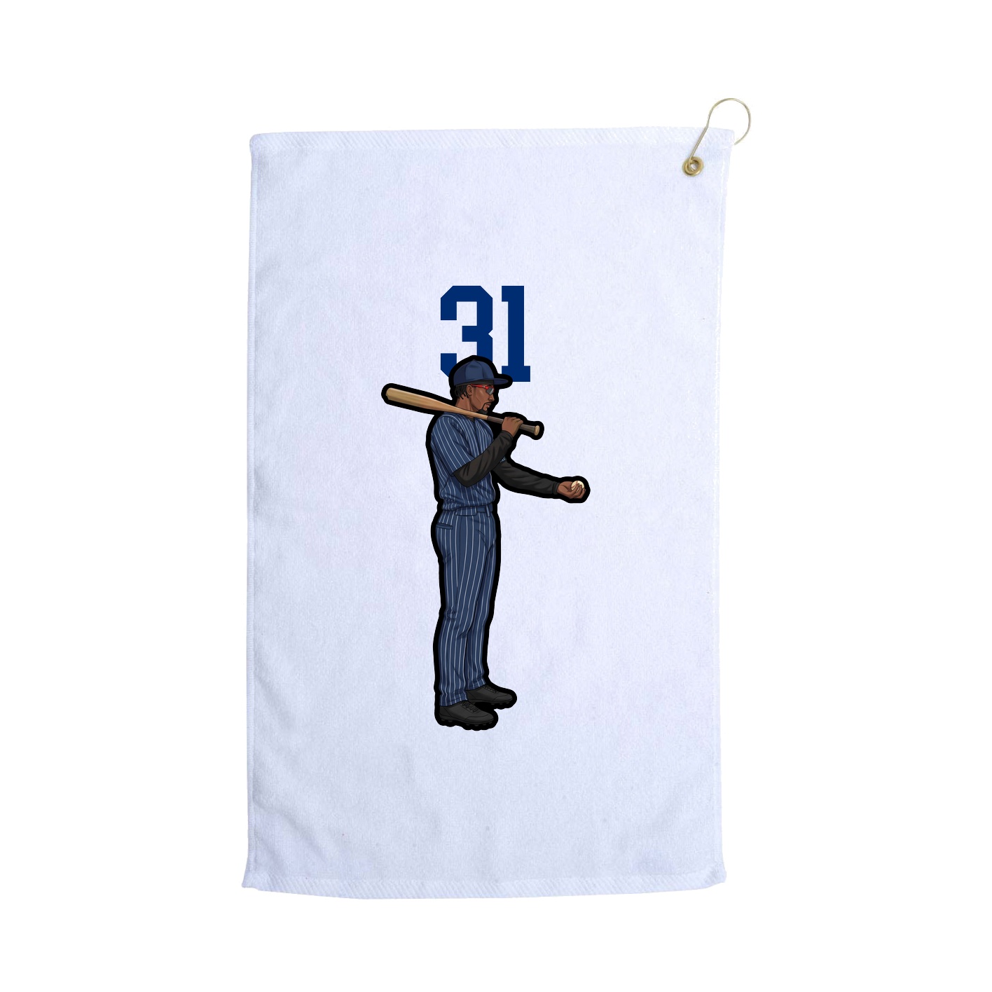 Golf Towel — Number Top in White