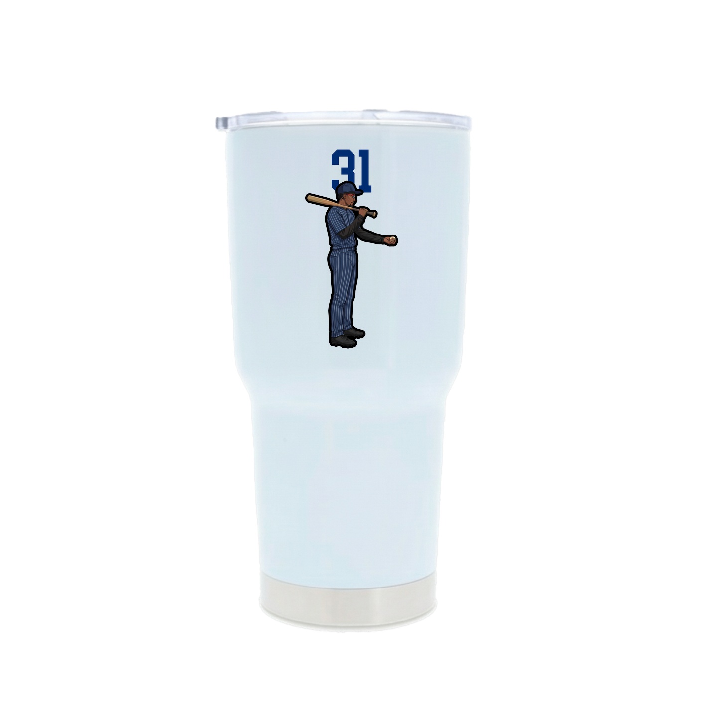 30oz Stainless Steel Tumbler — Number Top in White