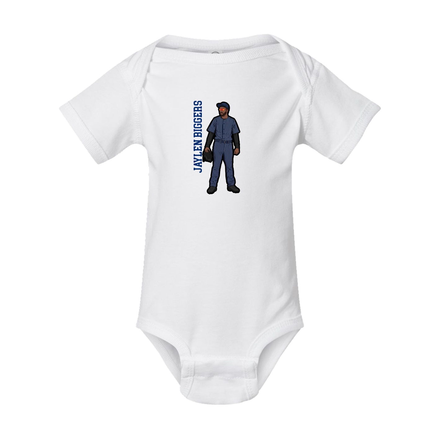 Baby Onesie — Name Vertical in White